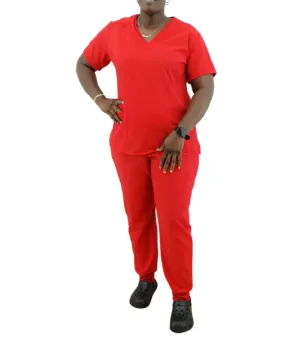 1372RED, Scrubaid Performance, 2pc Stretch Scrub Set- Red