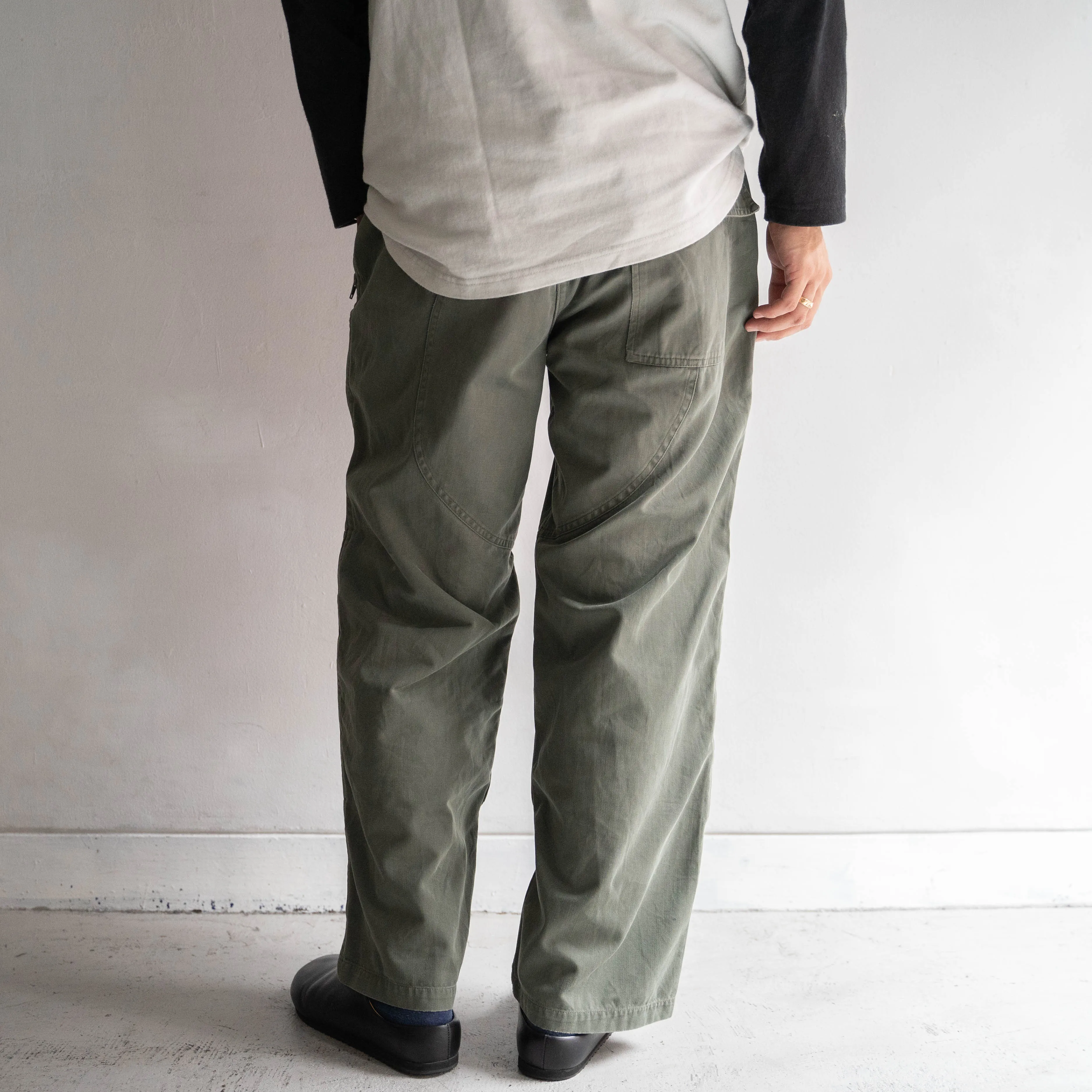 1980-90s French military mechanic pants -HBT fabric-