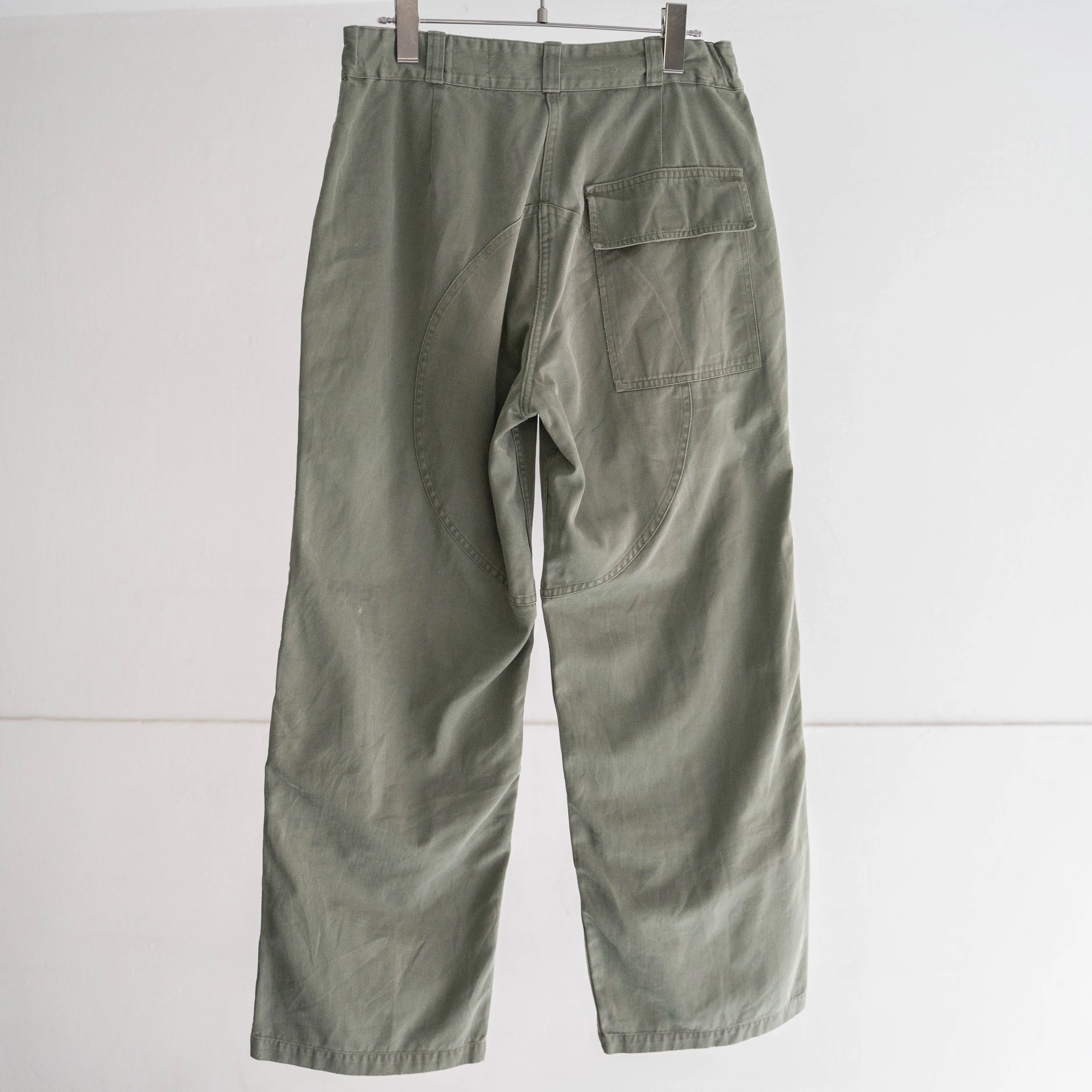 1980-90s French military mechanic pants -HBT fabric-