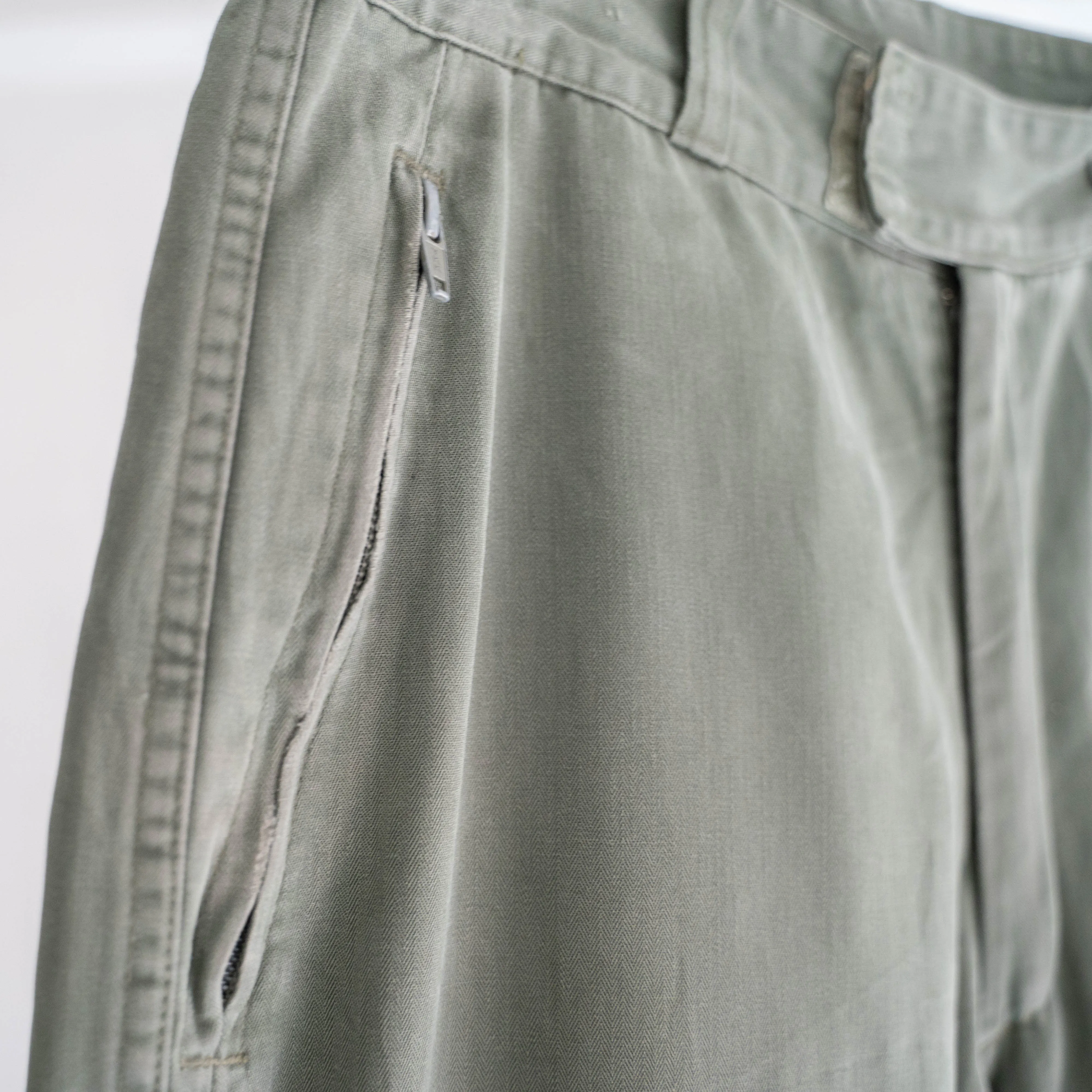 1980-90s French military mechanic pants -HBT fabric-