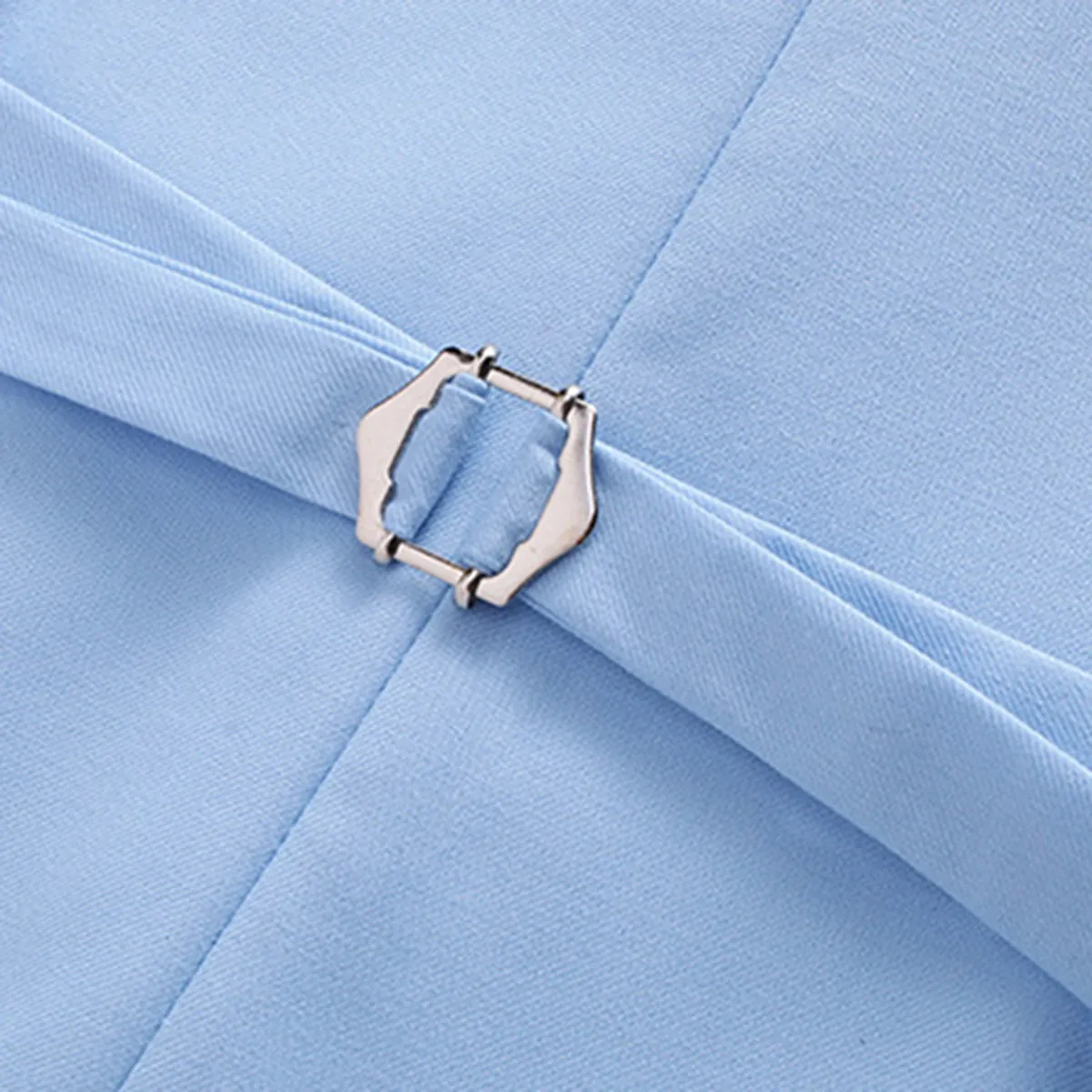 2-Piece Slim Fit Simple Designed LightBlue Suit