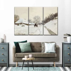 A Cart On The Snowy Road At Honfleur Wall Art