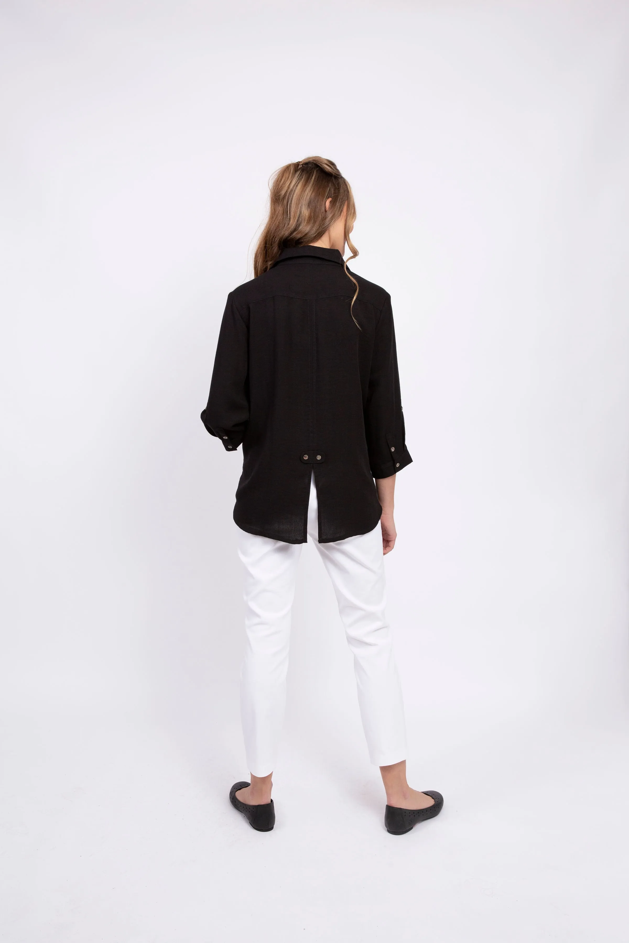 AA161 - Short Tuxedo Linen Shirt