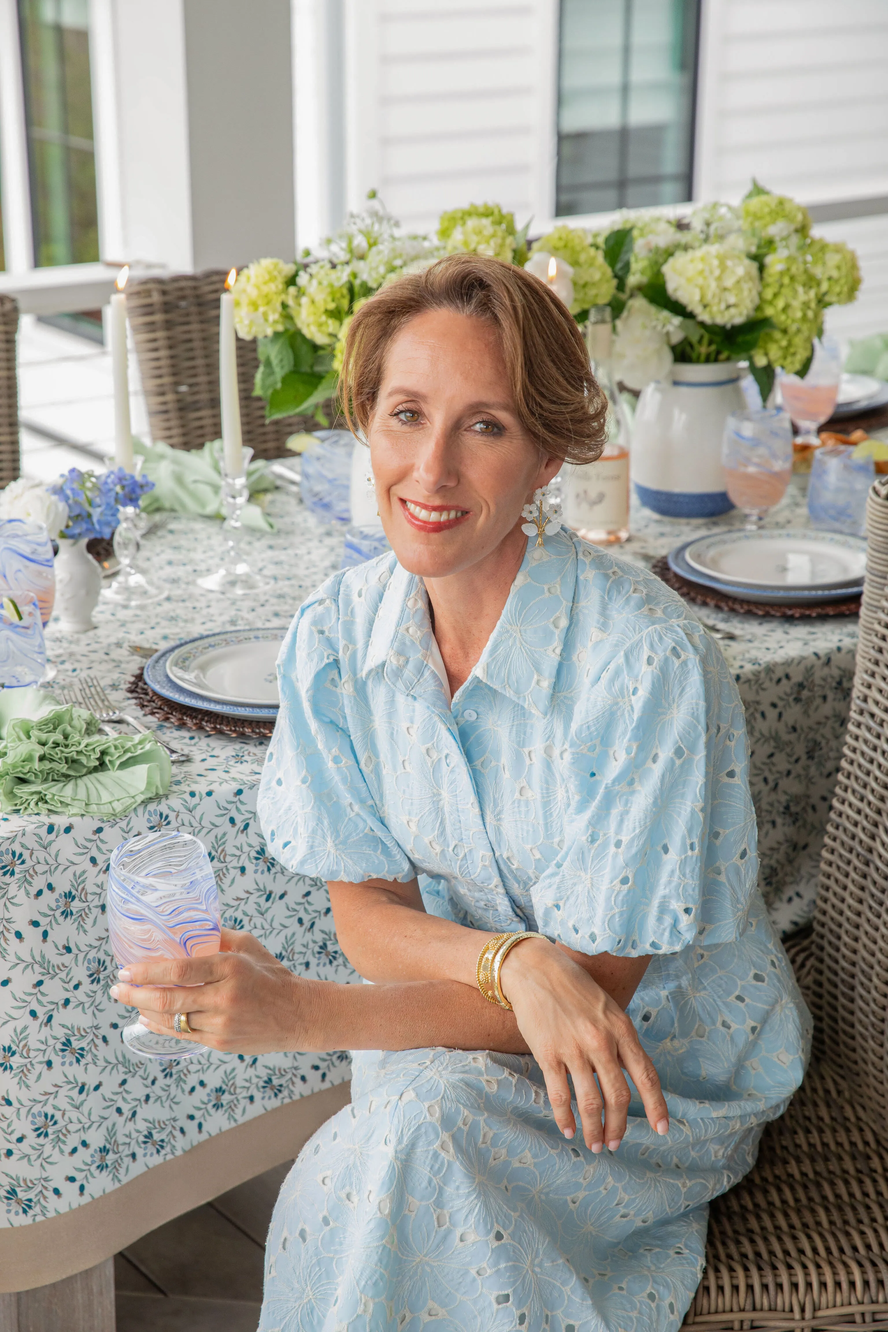 Airy Blue Eyelet Delaney Dress