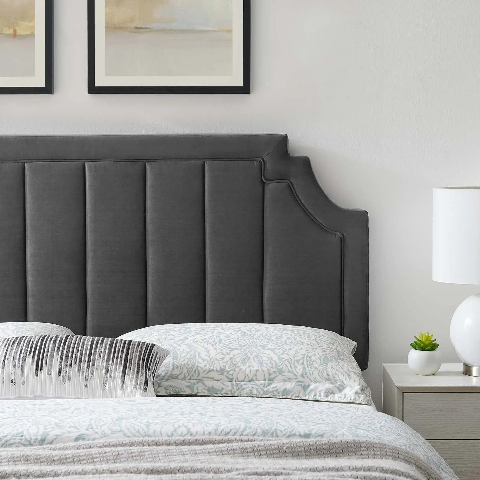 Alyona Channel Tufted Performance Velvet Headboard