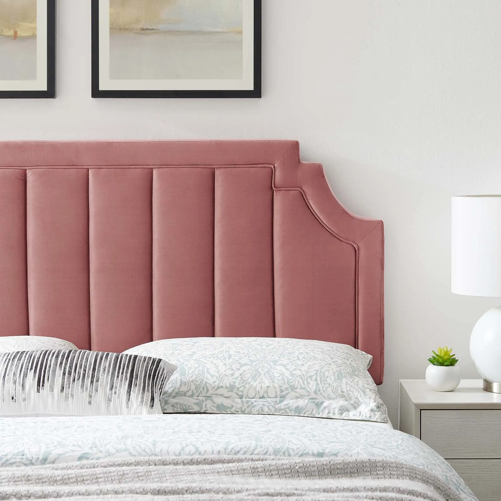 Alyona Channel Tufted Performance Velvet Headboard