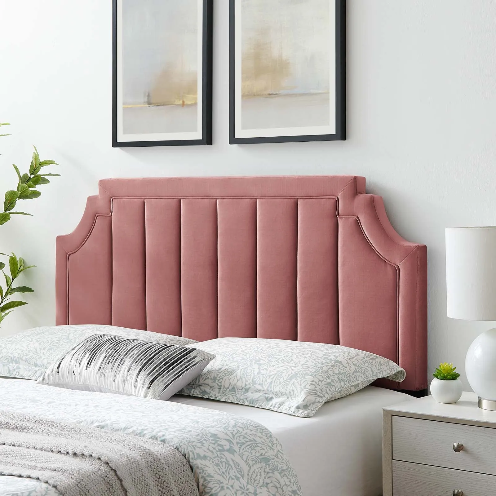 Alyona Channel Tufted Performance Velvet Headboard