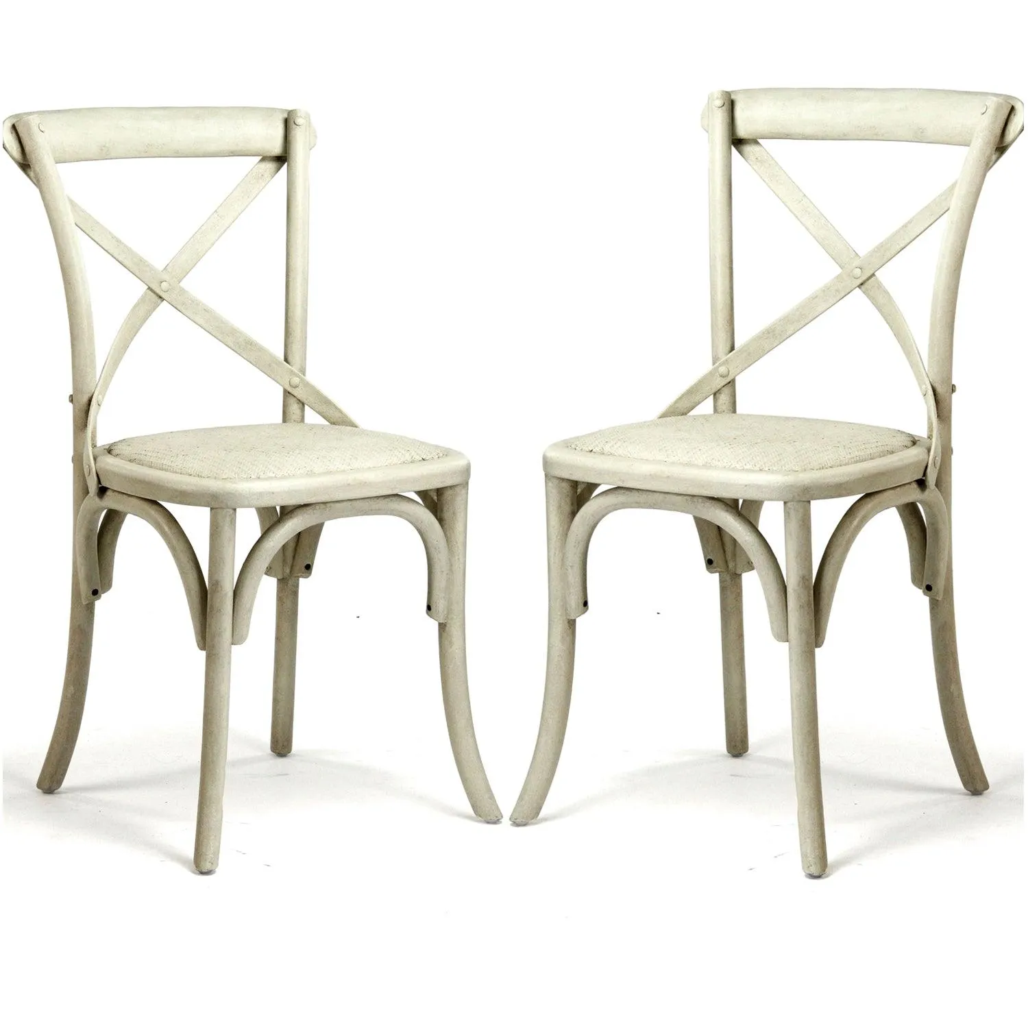 Antique White Cafe Chairs - Set of 2