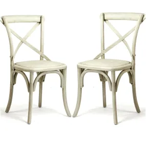 Antique White Cafe Chairs - Set of 2