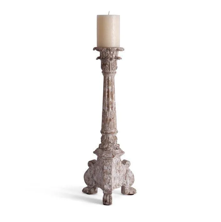 Antique White Corinthian Candlestick