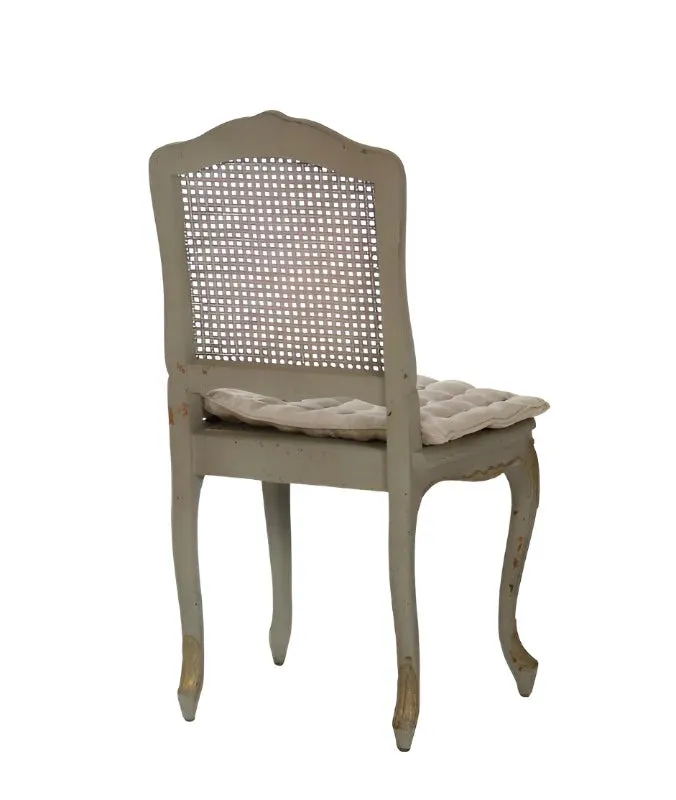 Antoinette Gilded Gray Cane Dining Chair