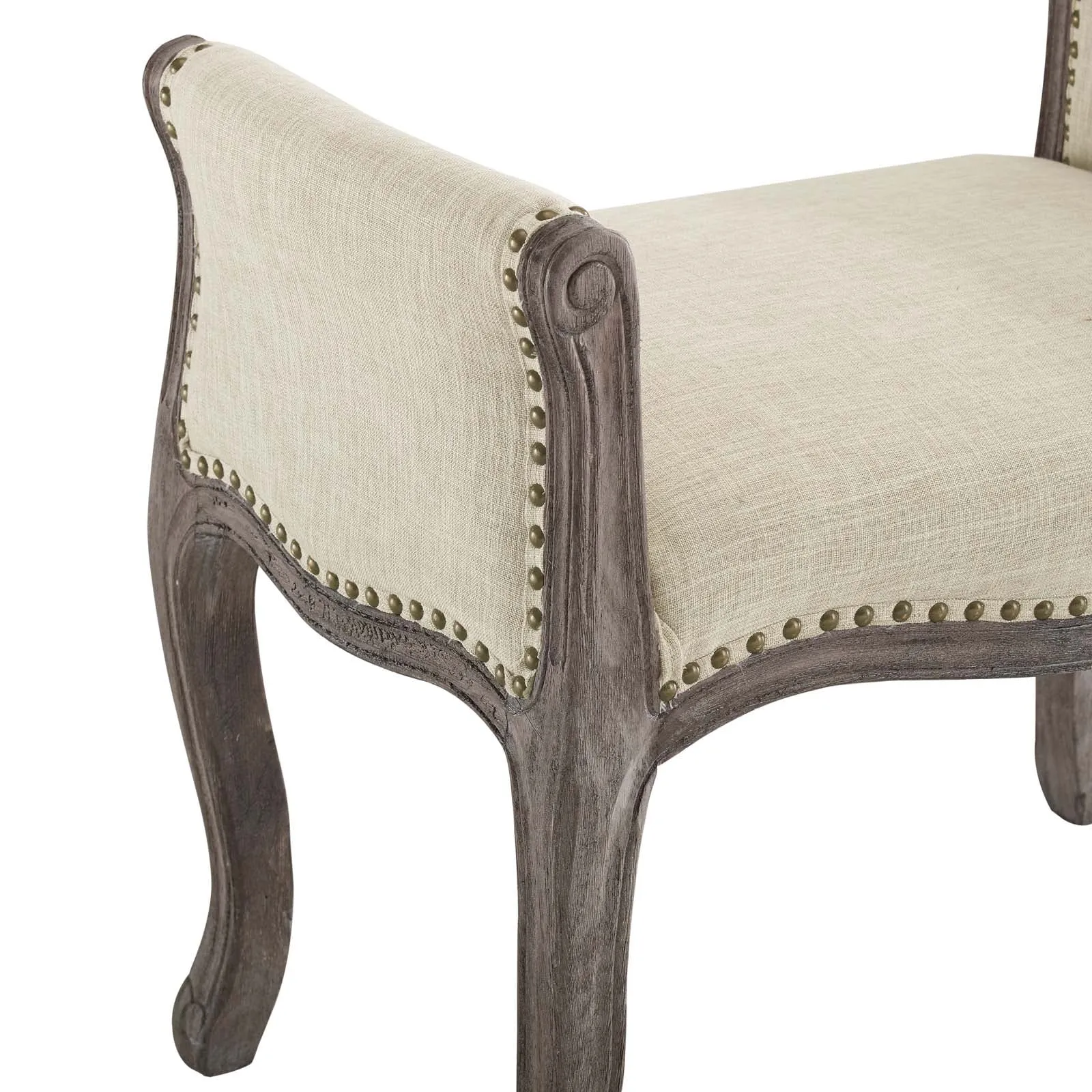 Avail Vintage French Upholstered Fabric Bench