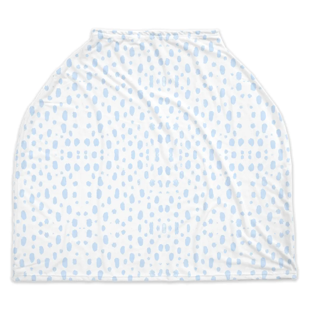 Baby Car Seat Cover - Spots on Spots Light Blue