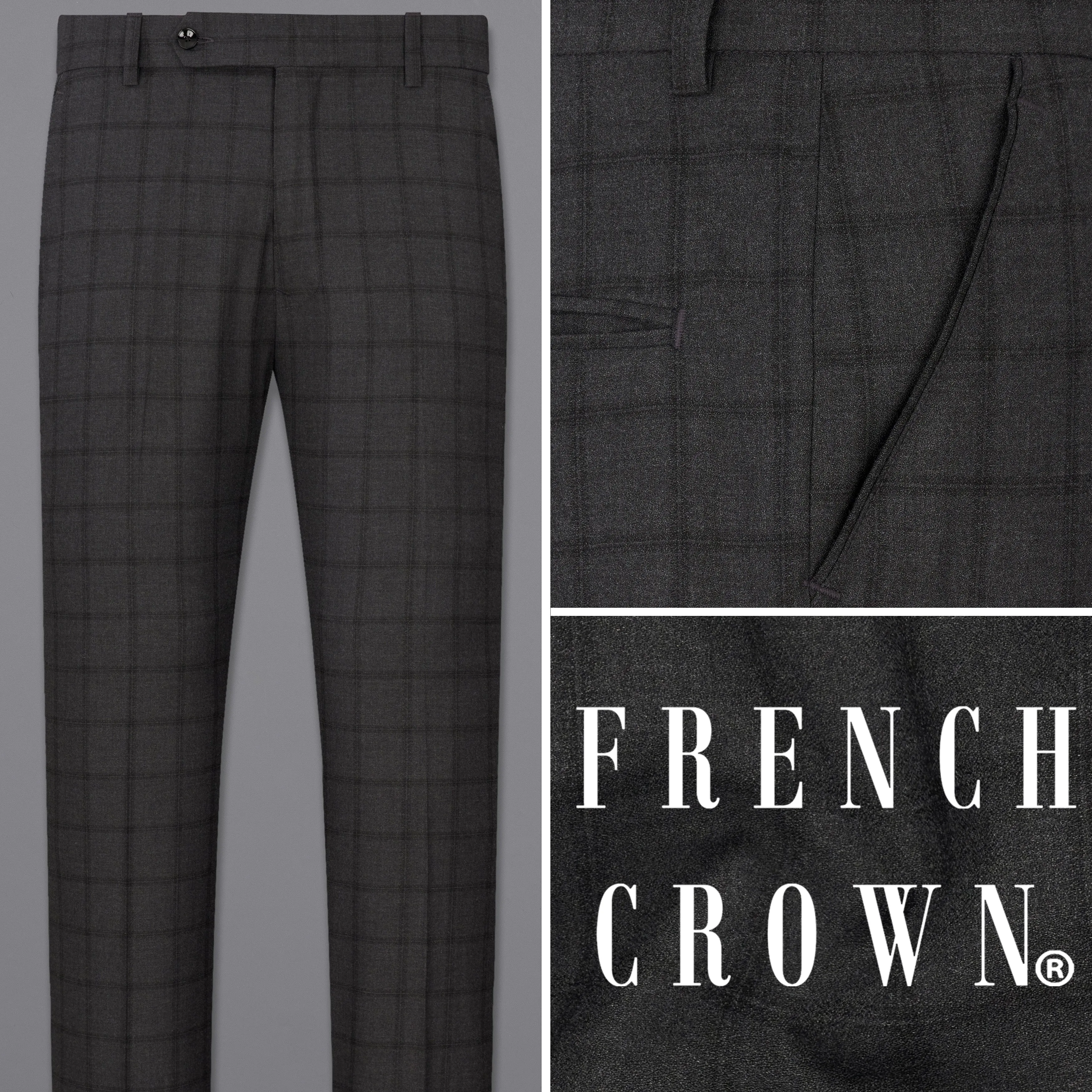 Baltic Black Windowpane Pant