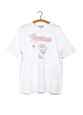 BASEBALL | Embroidered T-shirt | White