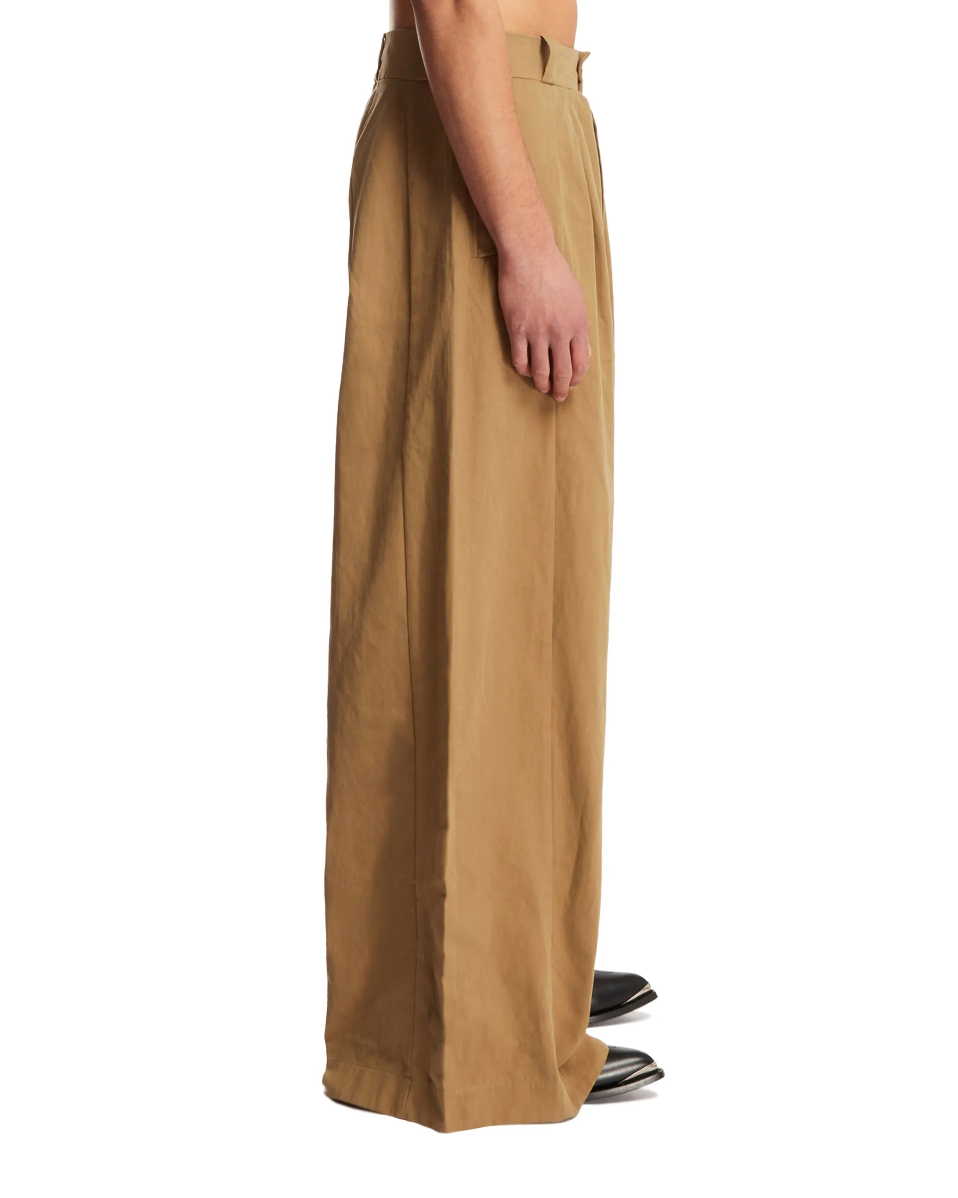 Beige Cotton Pants