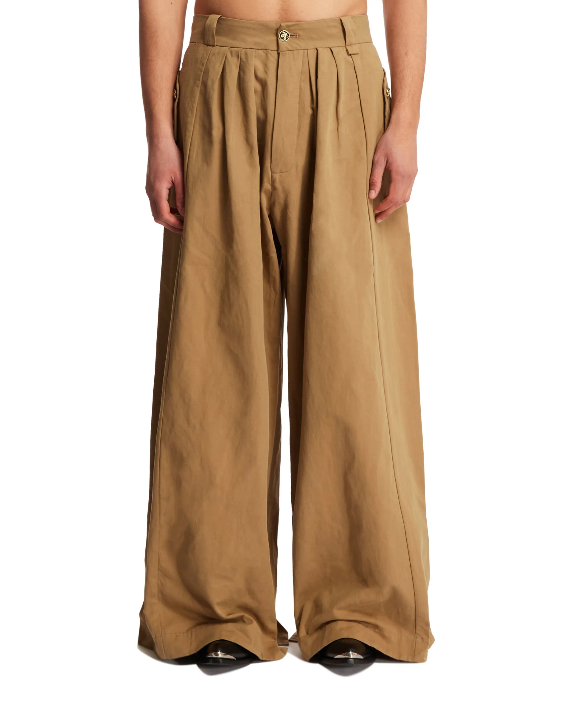 Beige Cotton Pants