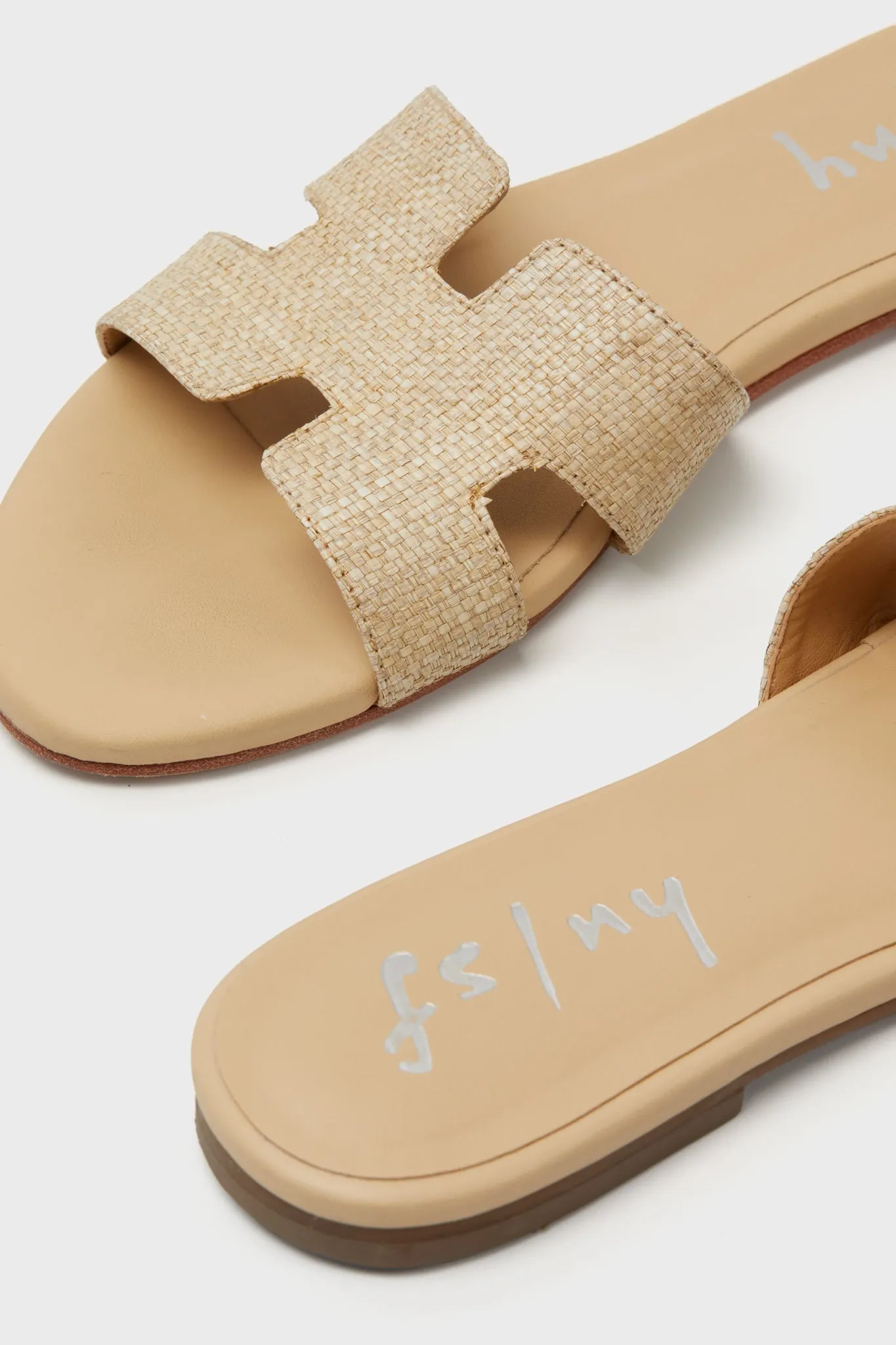 Beige Raffia Alibi Sandals