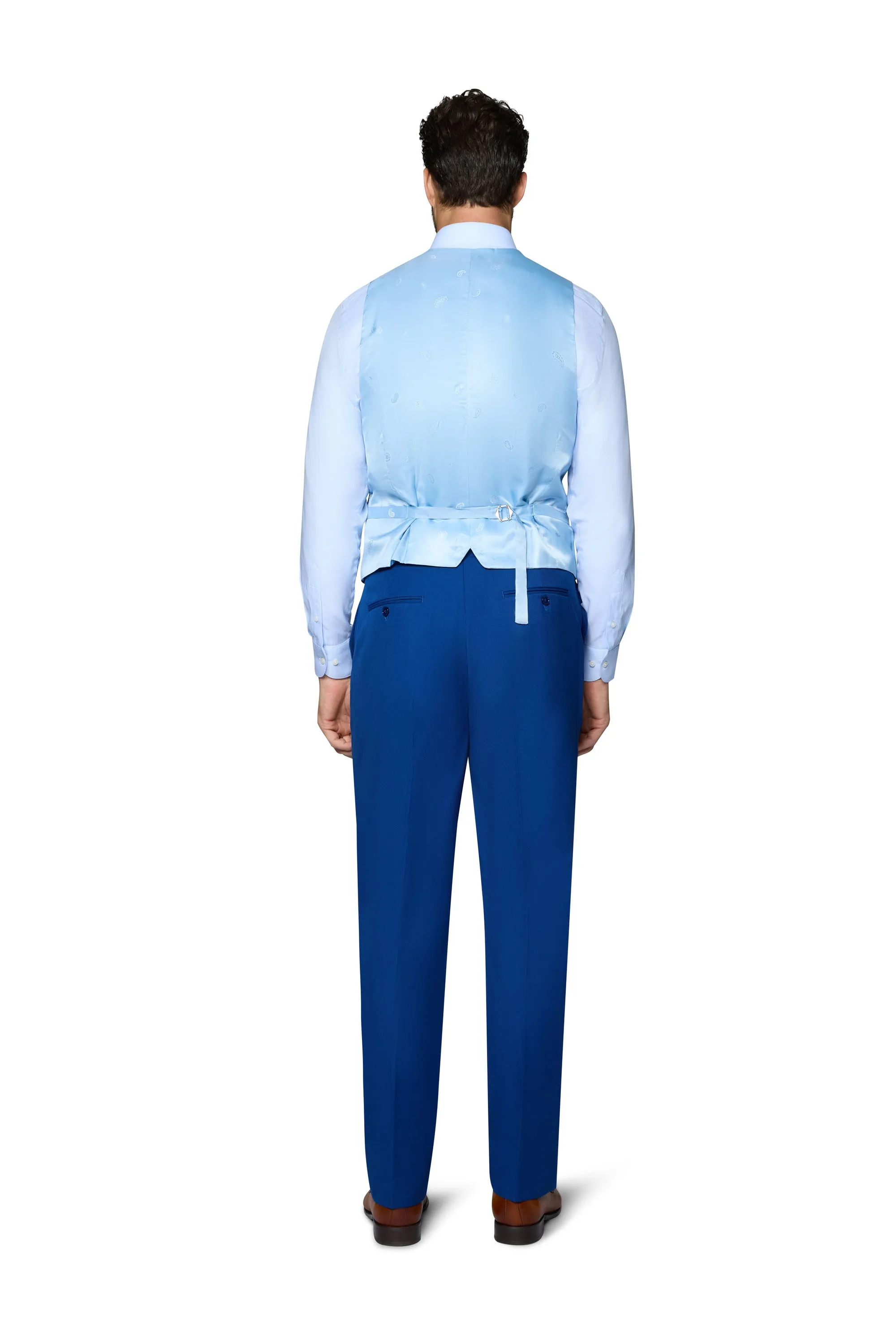 Berragamo Solid Modern Fit Pants - French Blue