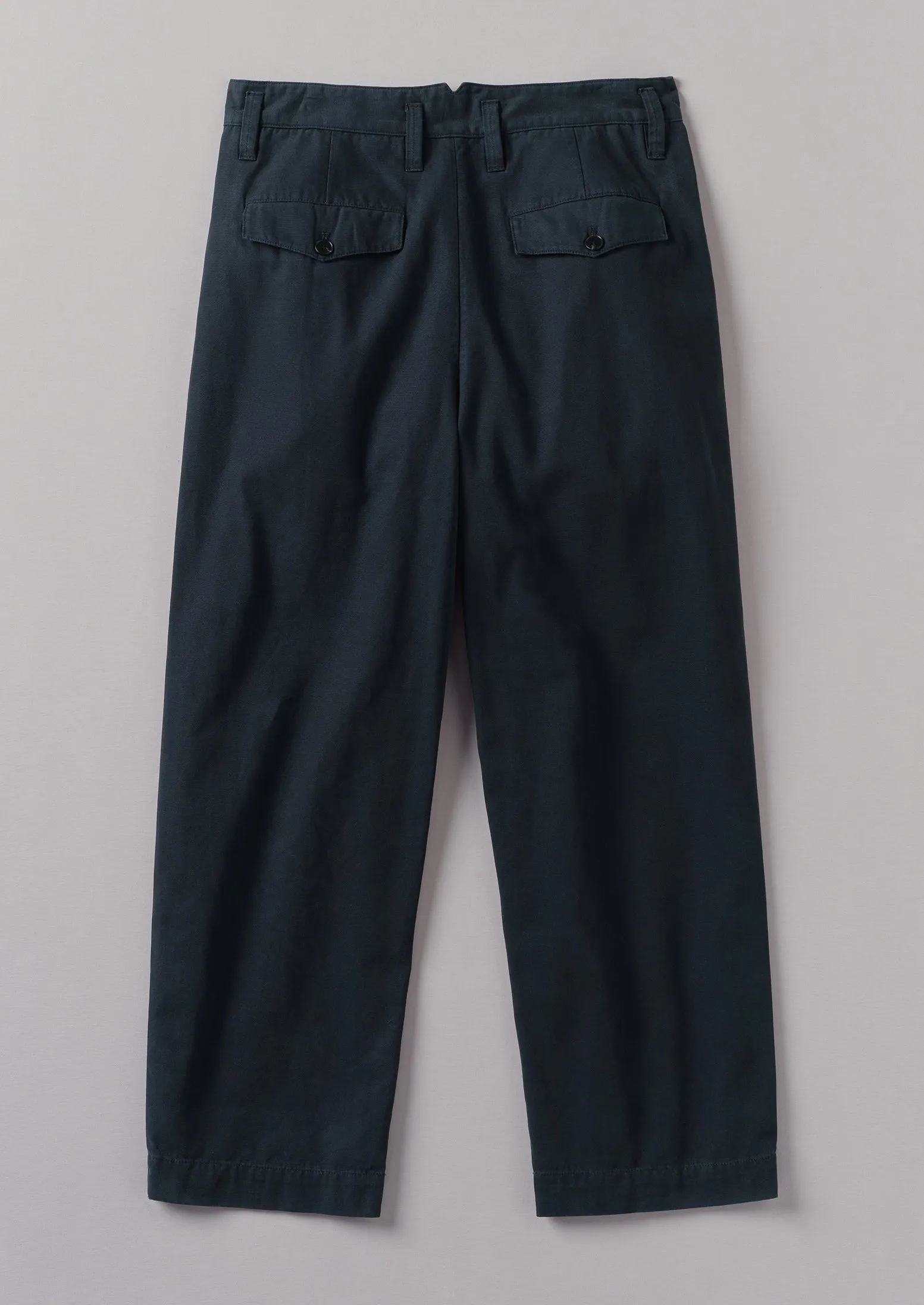 Bill Cotton Wide Leg Trousers | Dark Navy