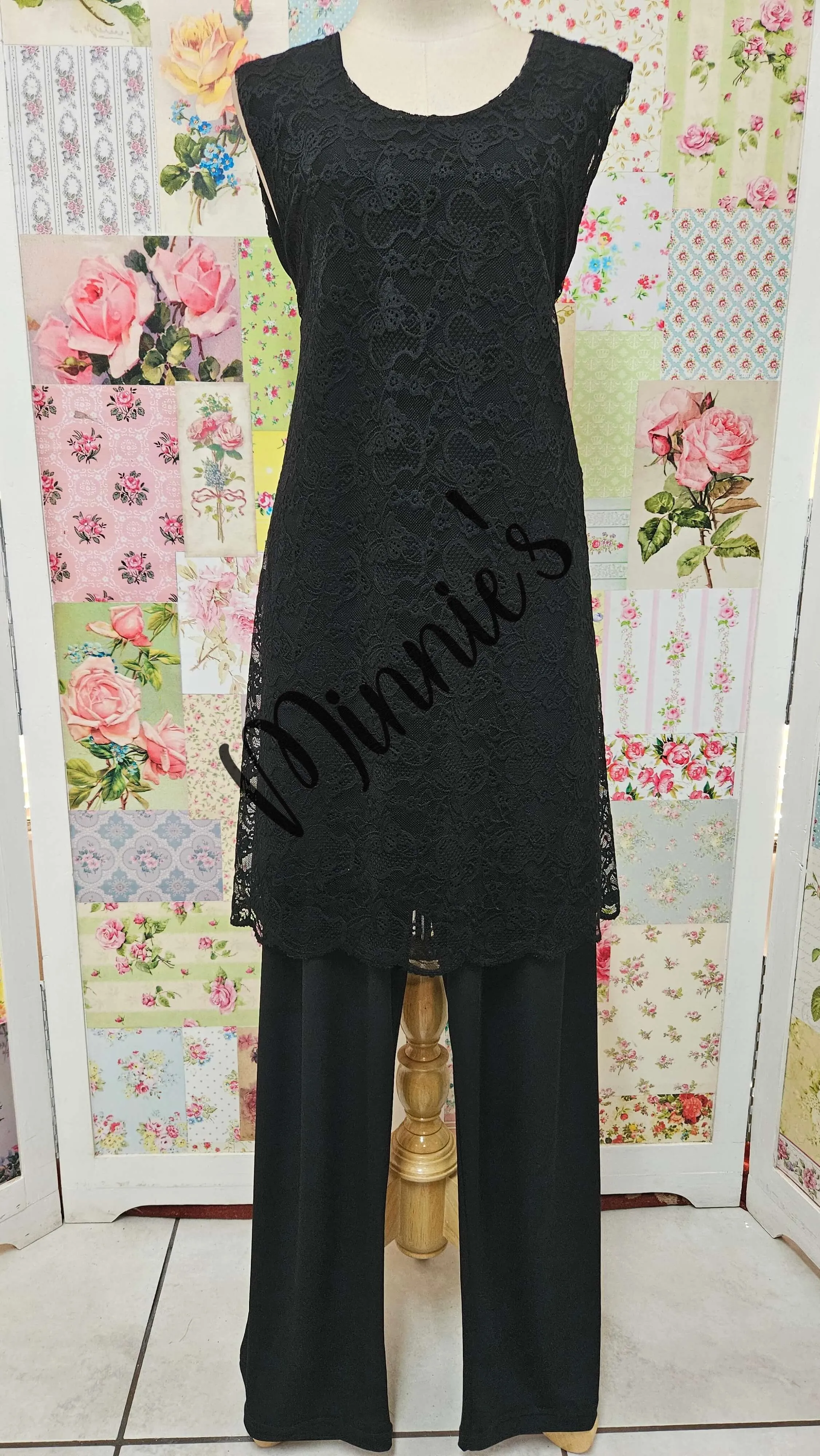 Black 4-Piece Pants Set LR0608