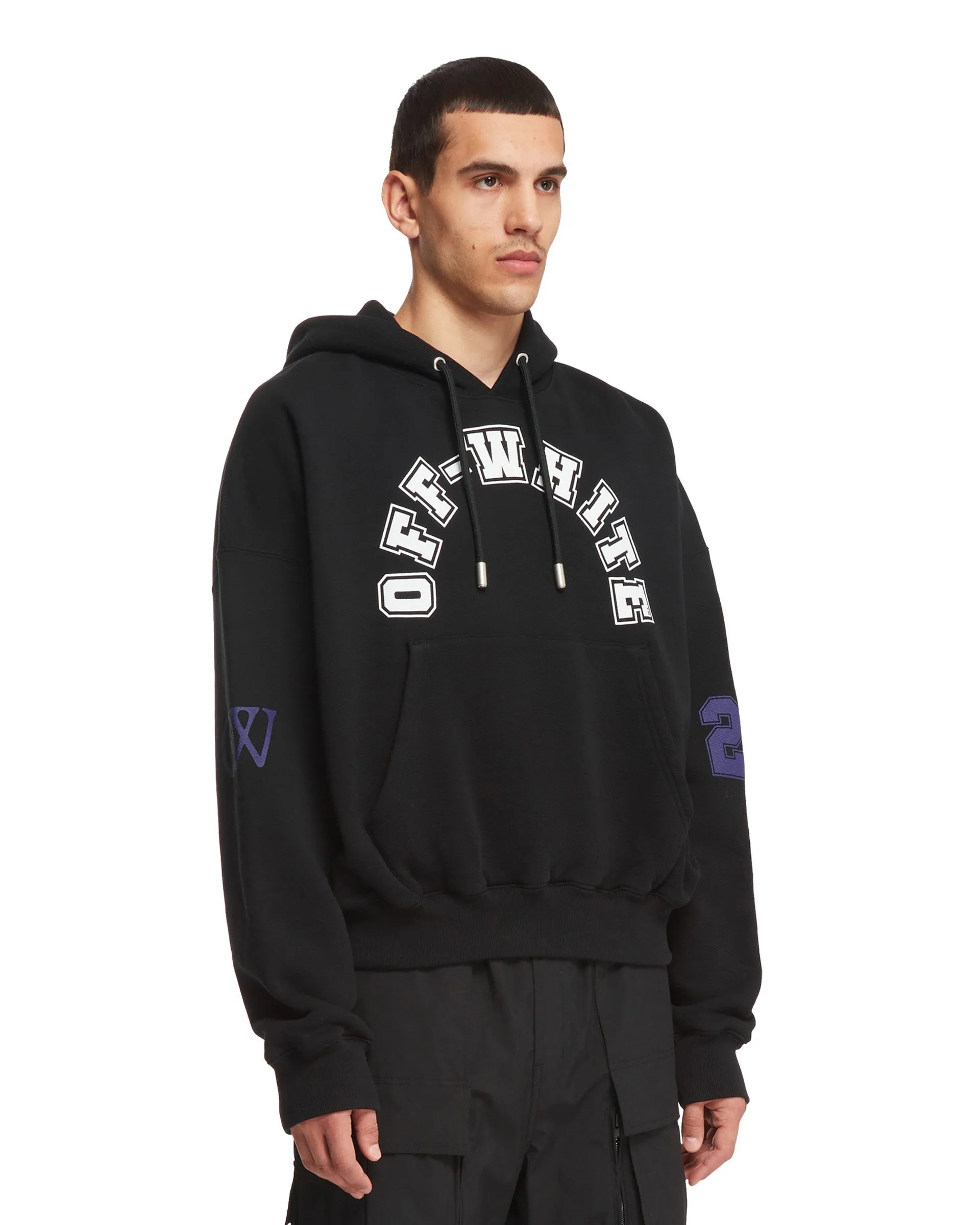 Black Logoed Hoodie