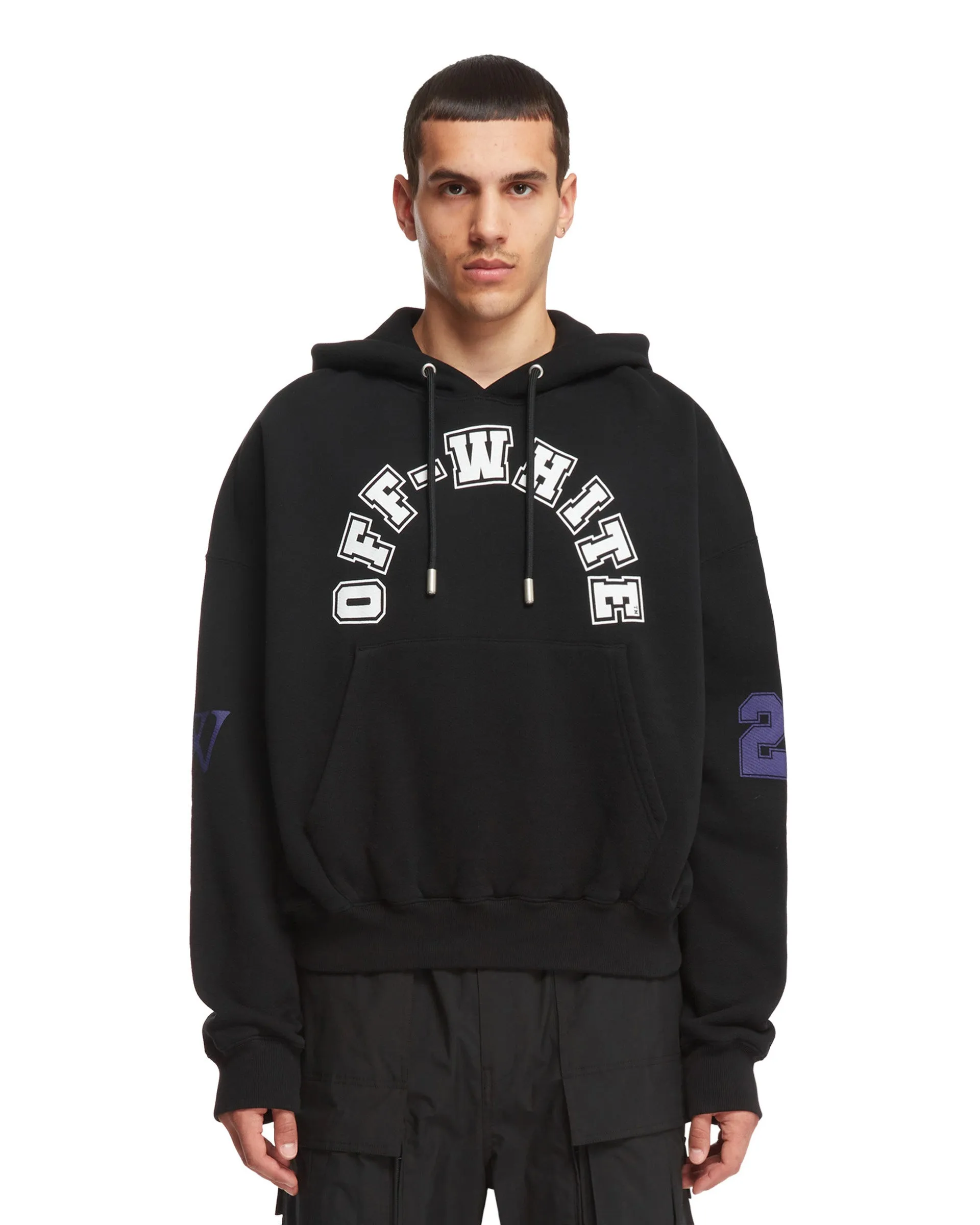 Black Logoed Hoodie