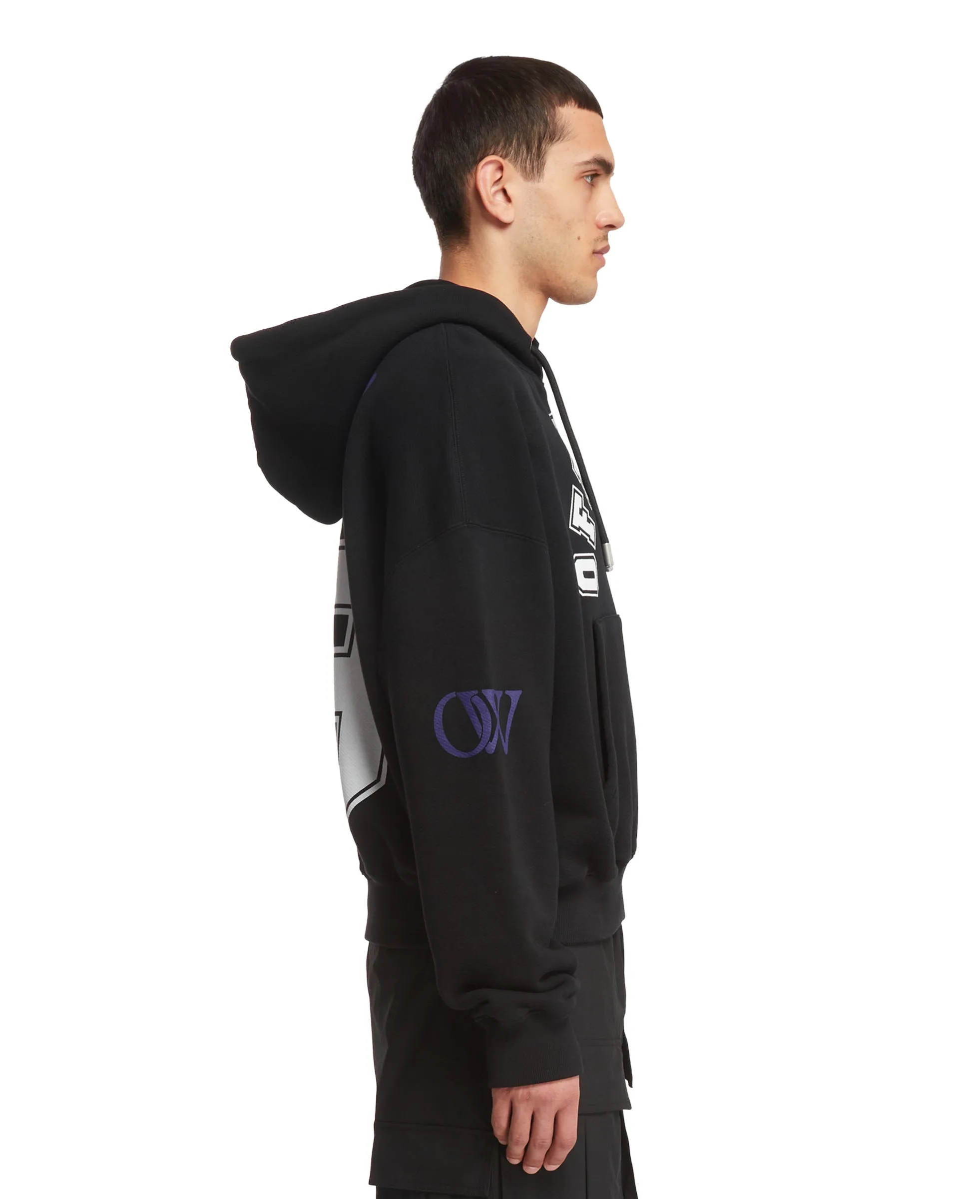 Black Logoed Hoodie