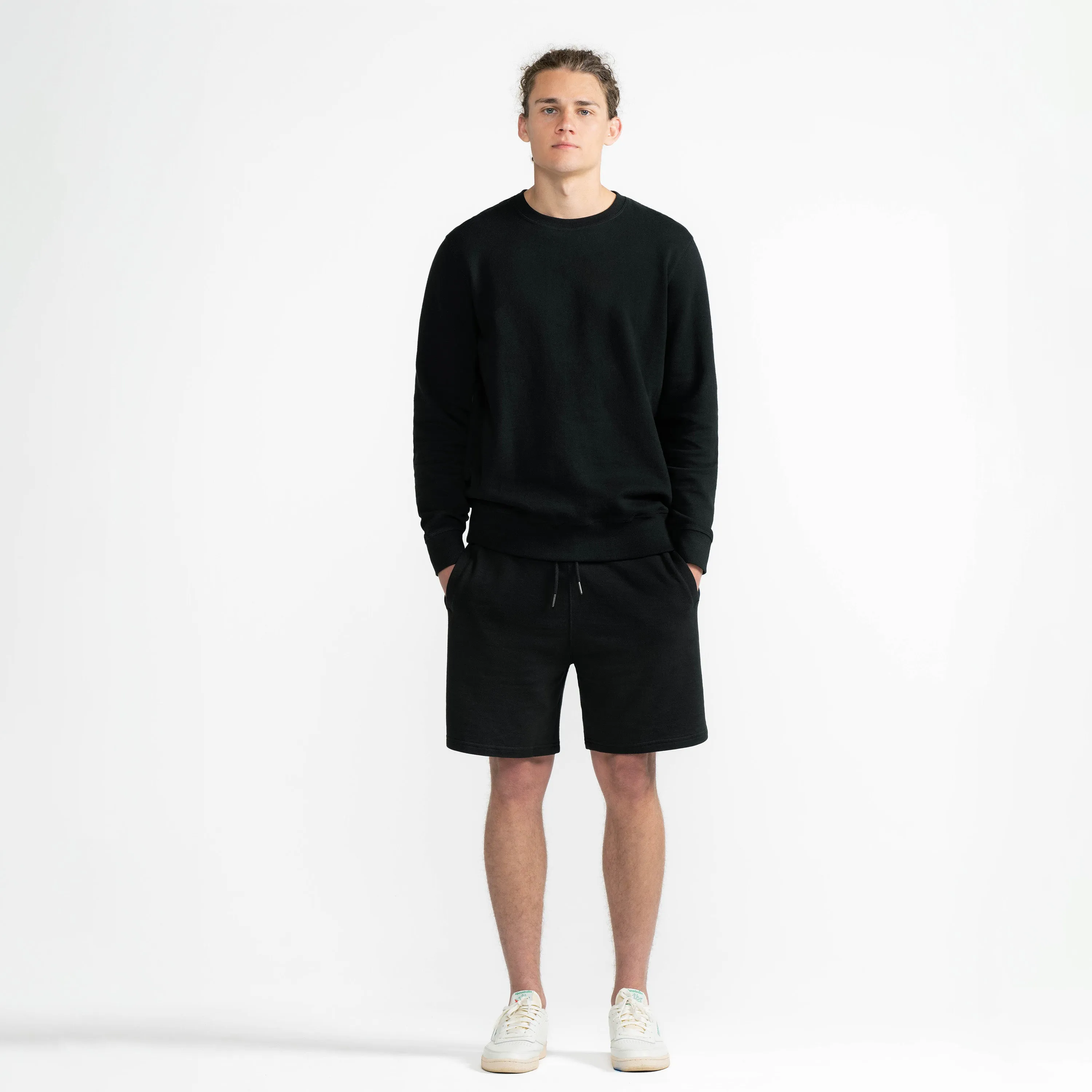 Black Organic Cotton French Terry Crewneck Sweatshirt