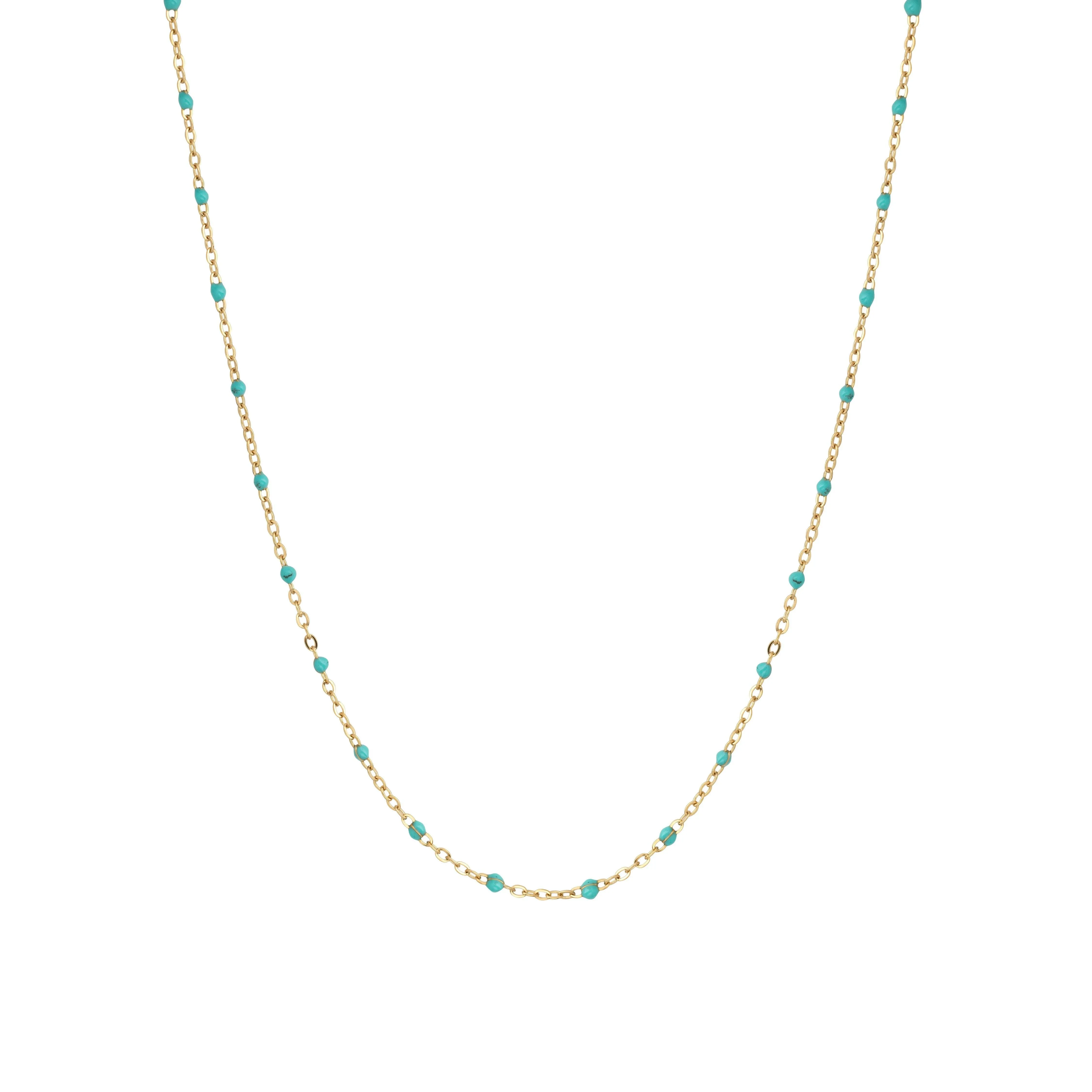 Blue Skies Enamel Dotted Necklace