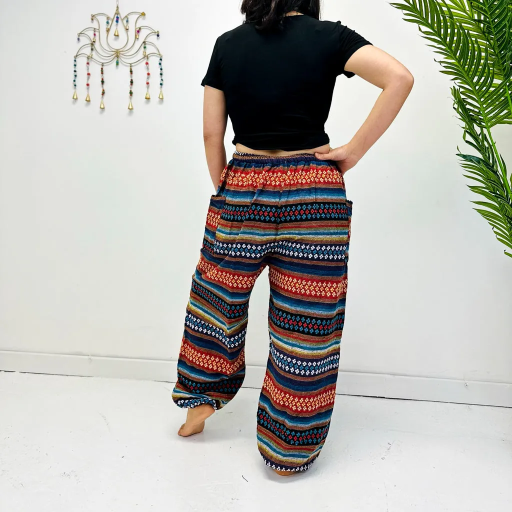 Boho Cotton Unisex Handwoven Pants with Pockets