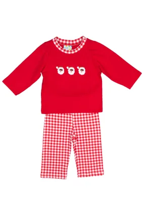 Boys French Knot Black Santa Pants Set