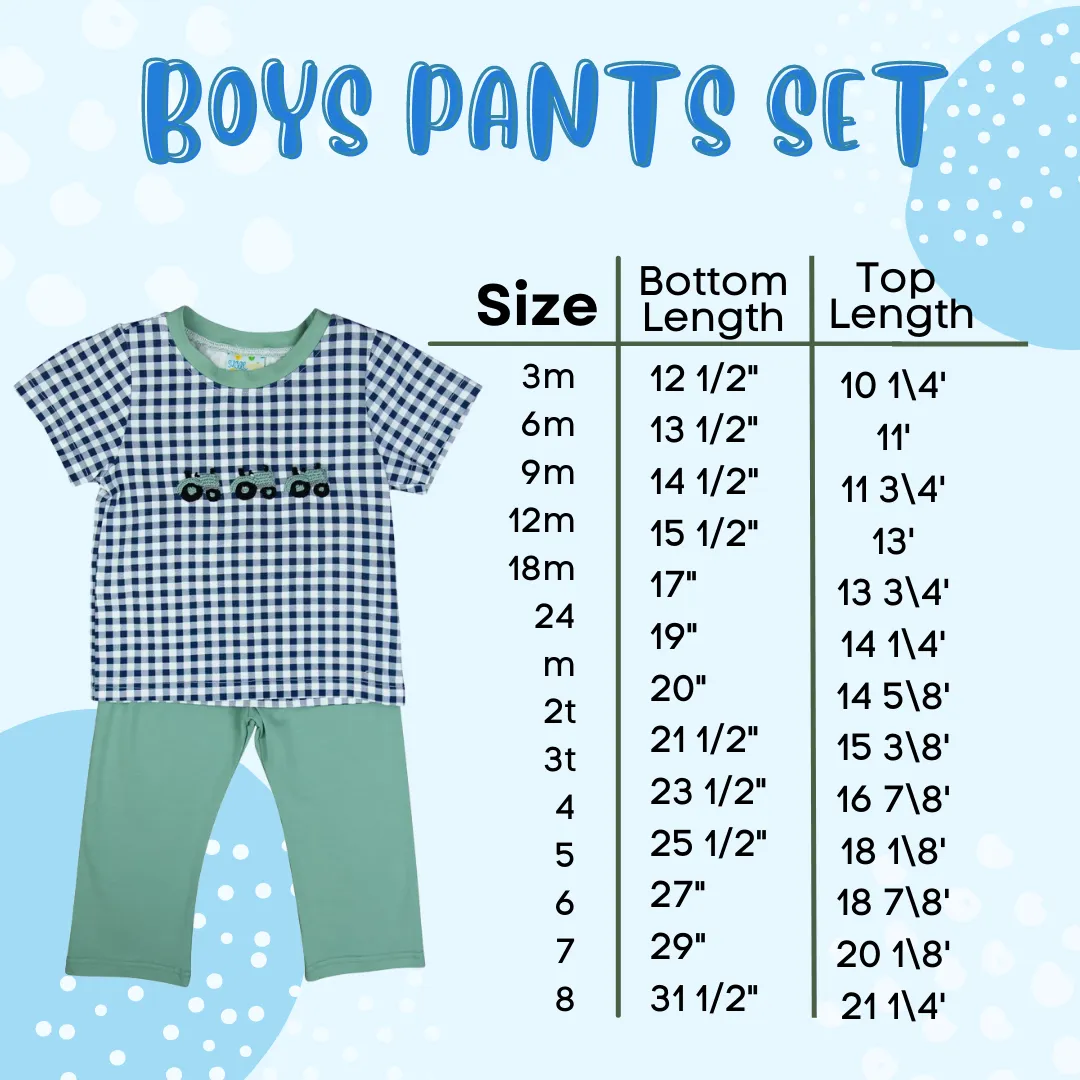 Boys French Knot Tree Pants Set