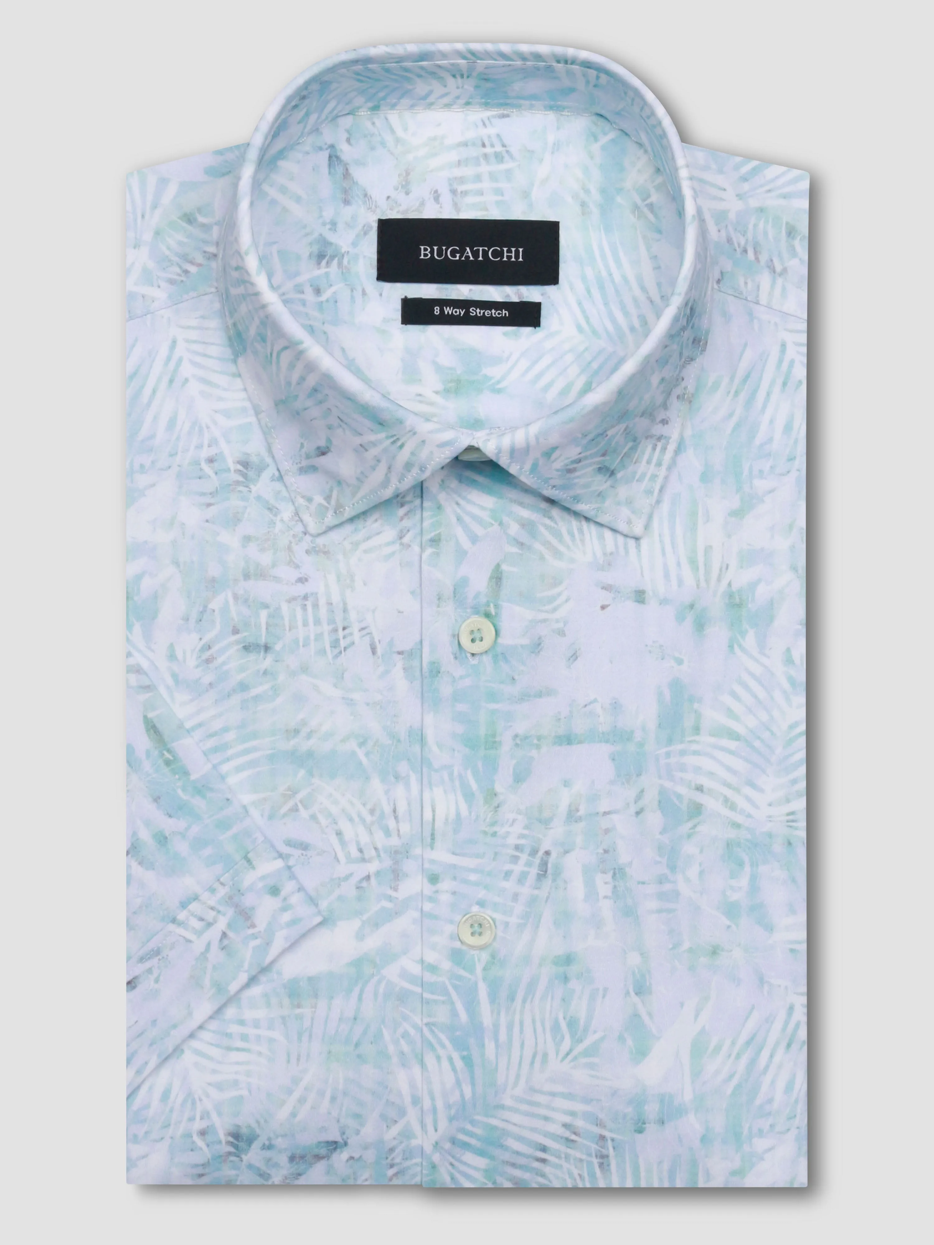 Bugatchi Ooohcotton Shirt Short Sleeve, Turquoise