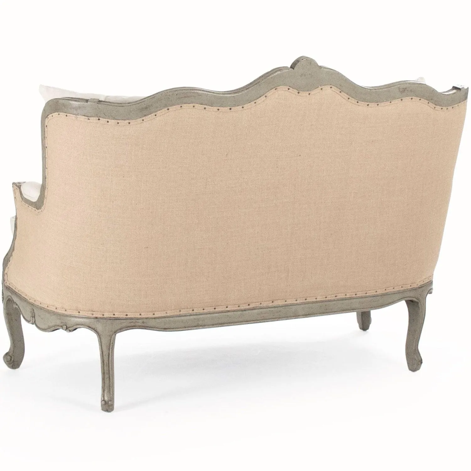 Burlap and Linen French Settee