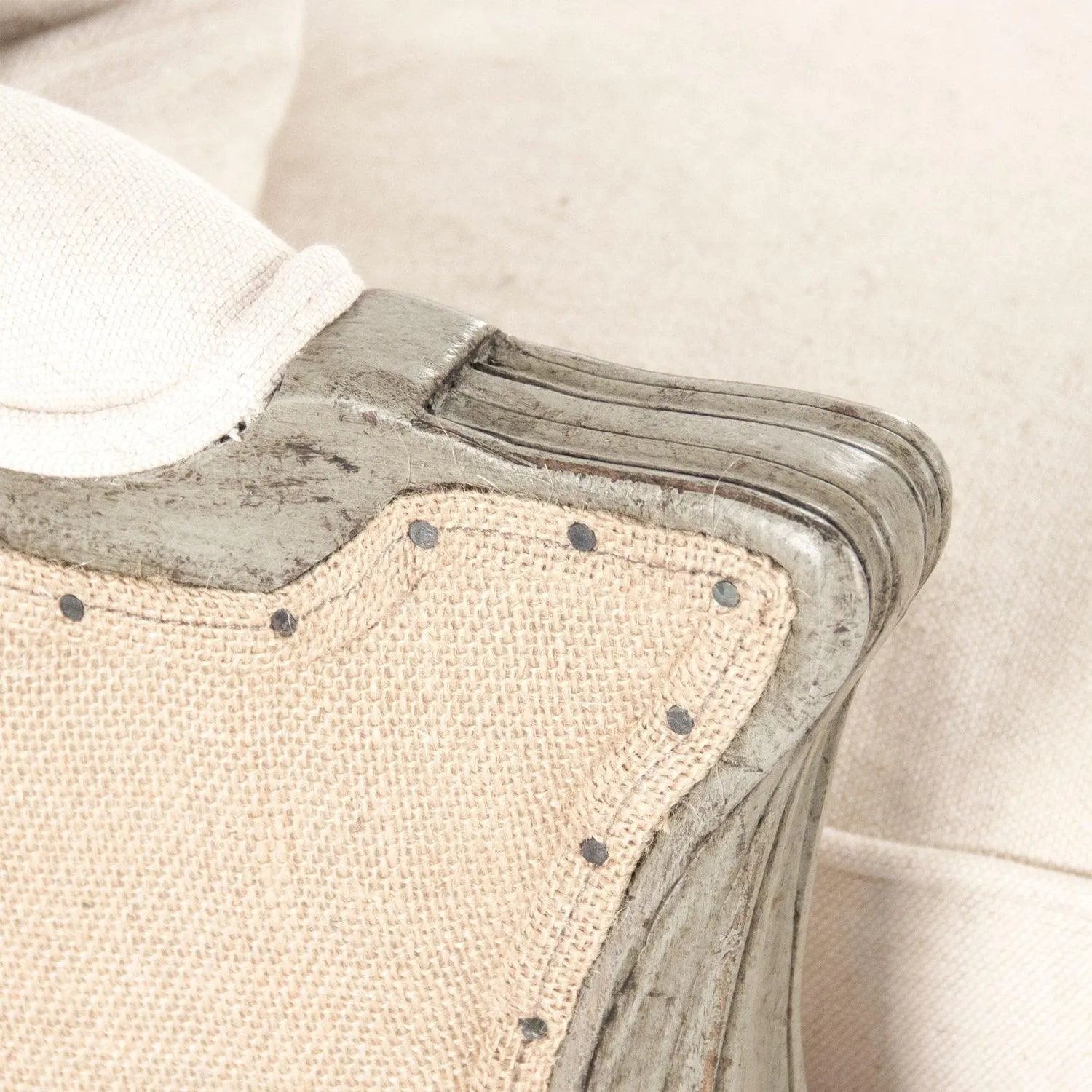 Burlap and Linen French Settee