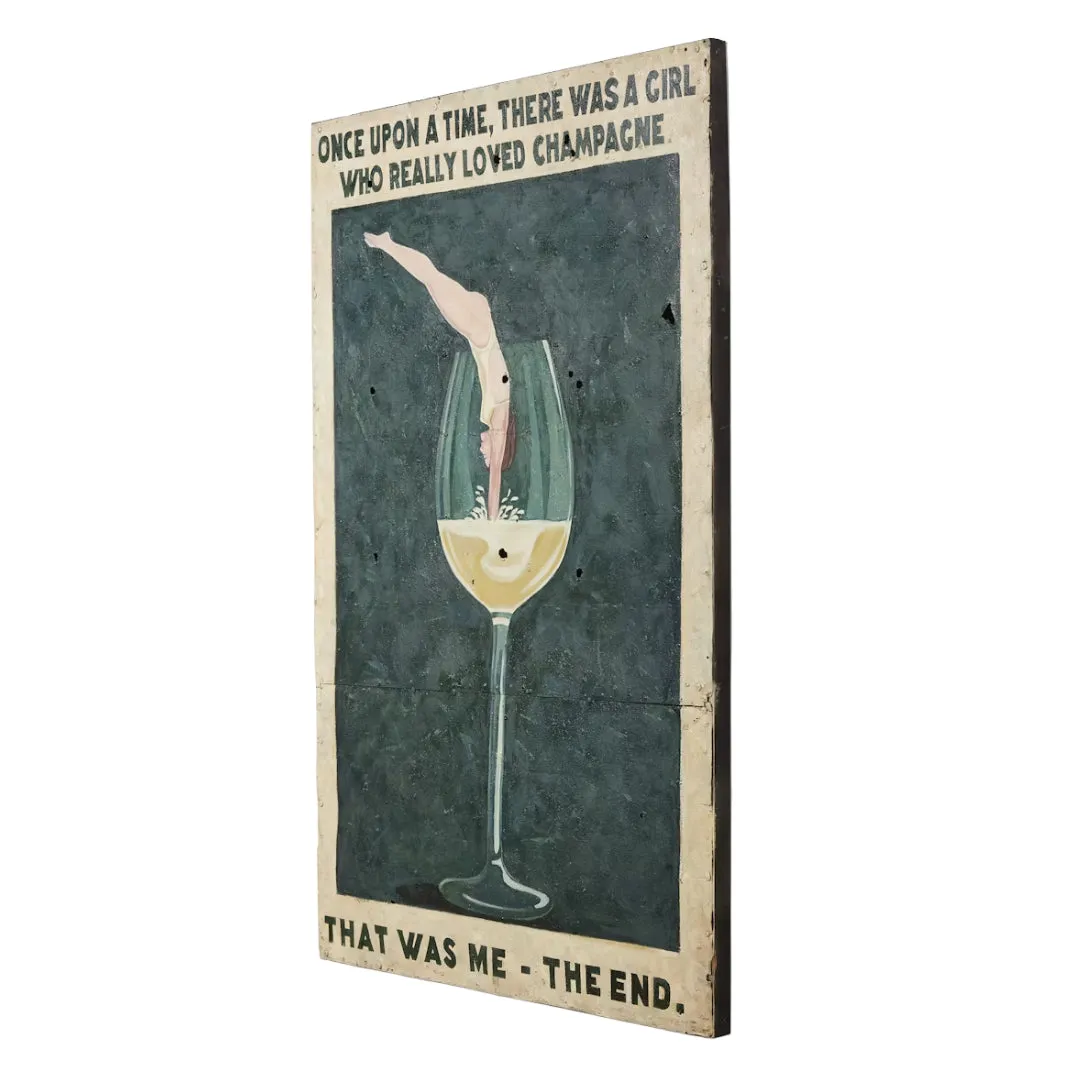 Champagne Lover Oil Painted Wall Art