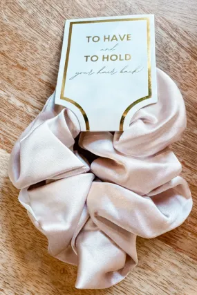 Champagne Satin Soft Scrunchies