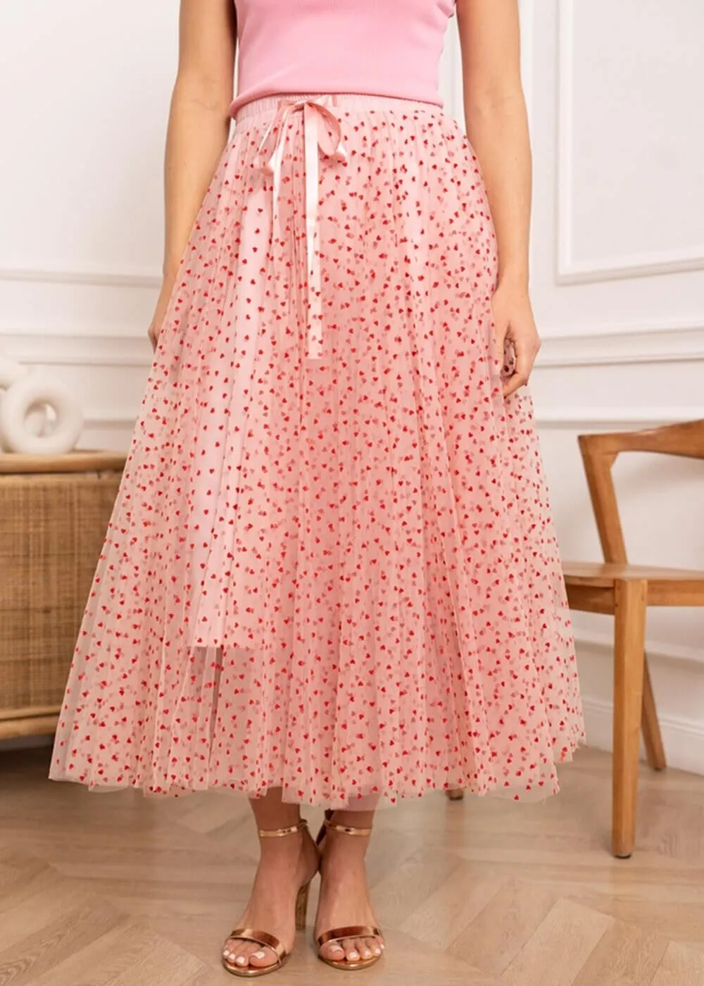 Choklate Paris Heart 50's Tulle Skirt Pink