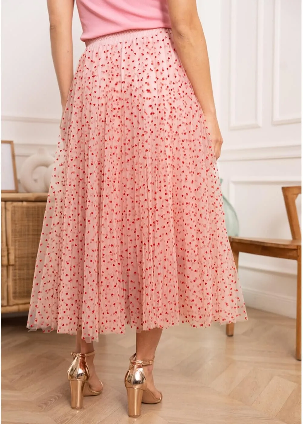 Choklate Paris Heart 50's Tulle Skirt Pink