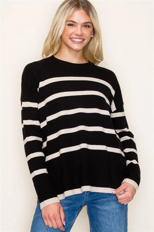 Coffee To Go Striped Sweaters - 3 Colors!