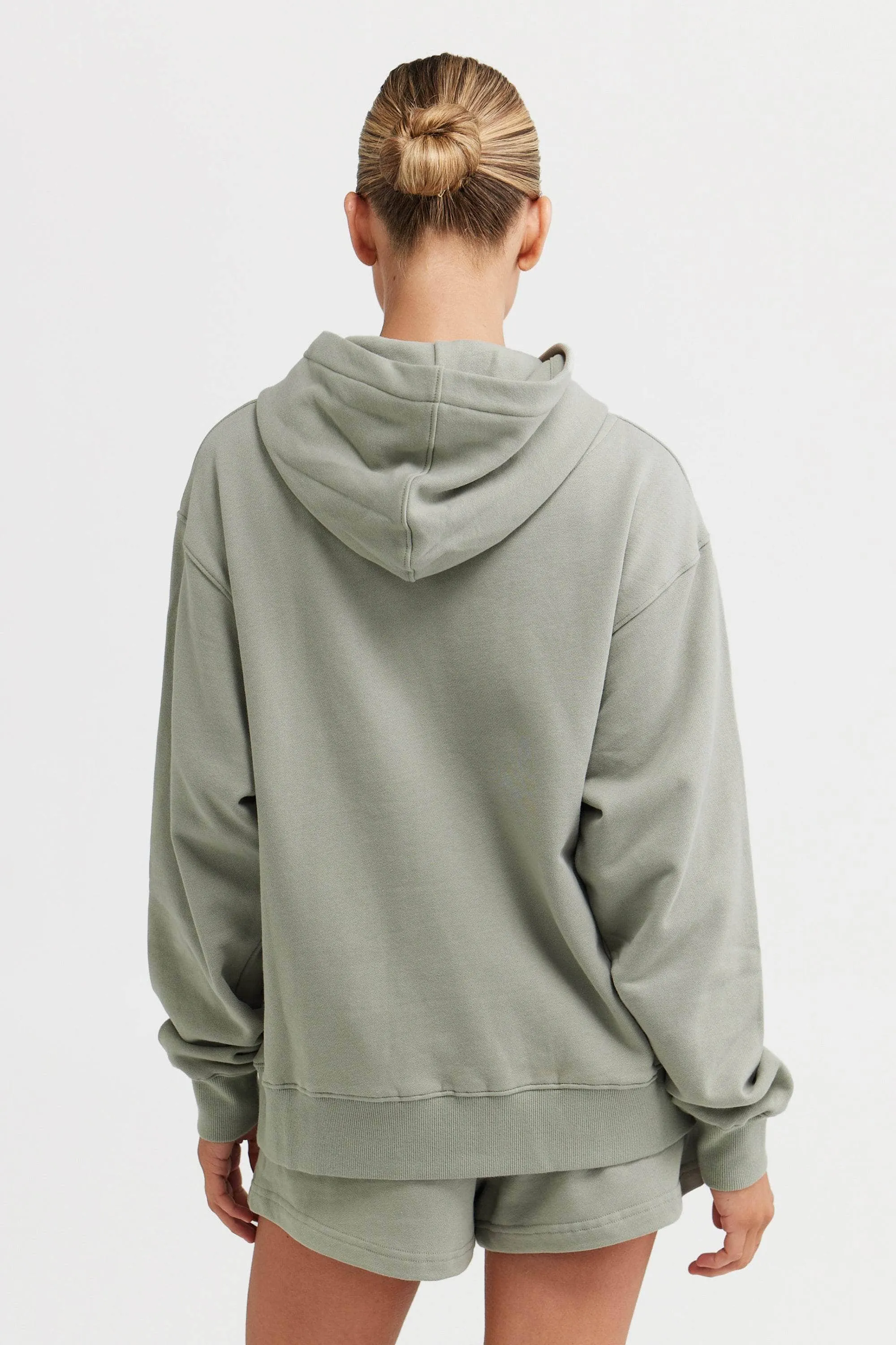 College Logo Hoodie Dusty Olive