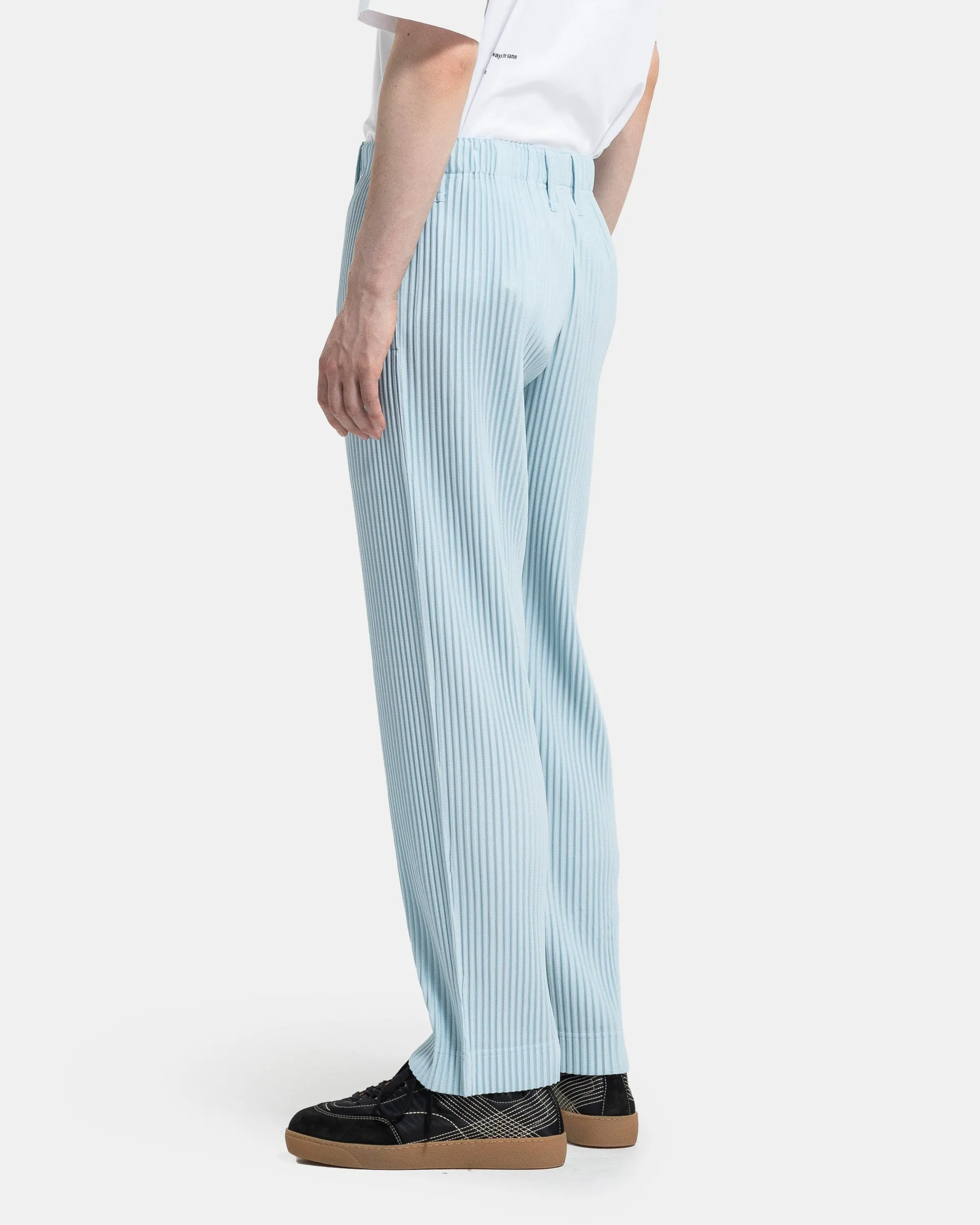 Colour Pleats Pants in Light Blue