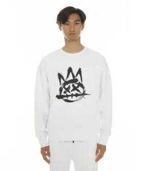 CREW NECK FLEECE IN WHITE