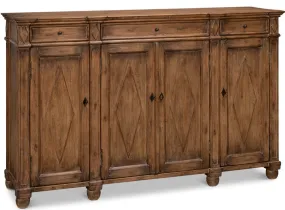 Diamond Motif Front Wood Sideboard