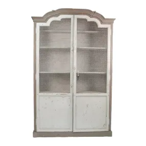 Distressed French Country Display Cabinet