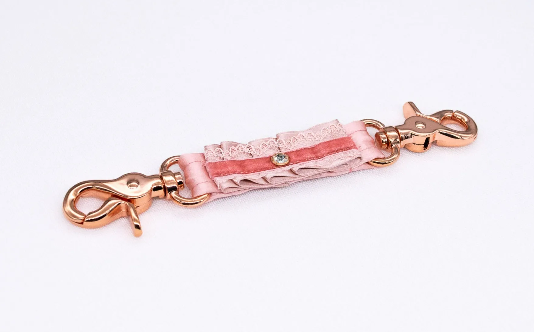 Dusty Rose, Blush Velvet Connector in Rose Gold