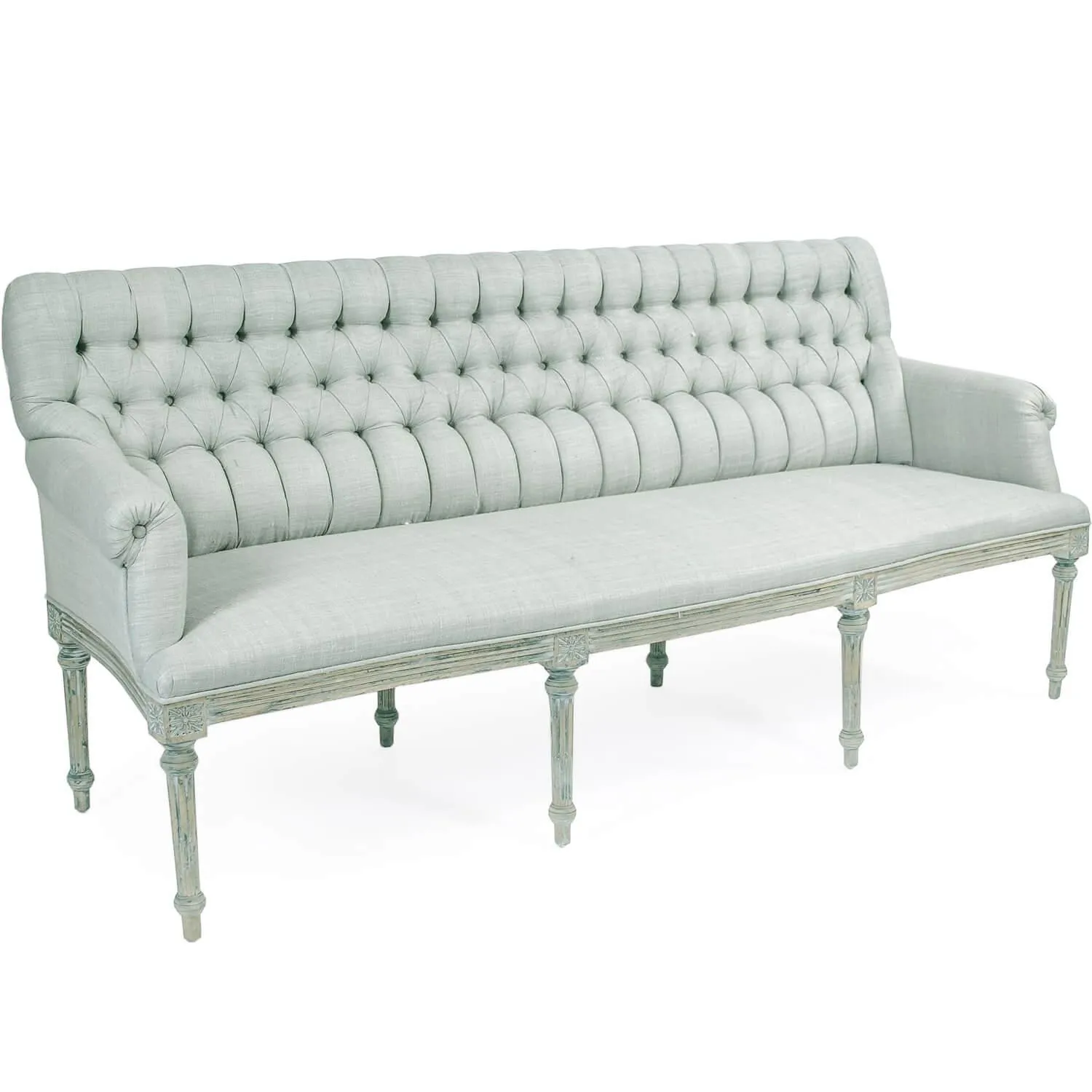 European Verte Tufted Salon Bench