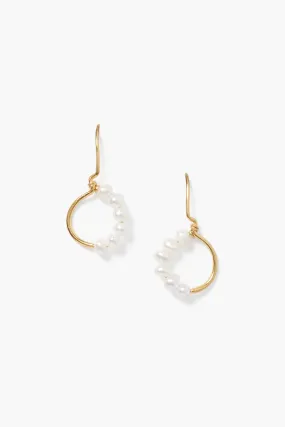 Evangeline Hoop Earrings White Pearl