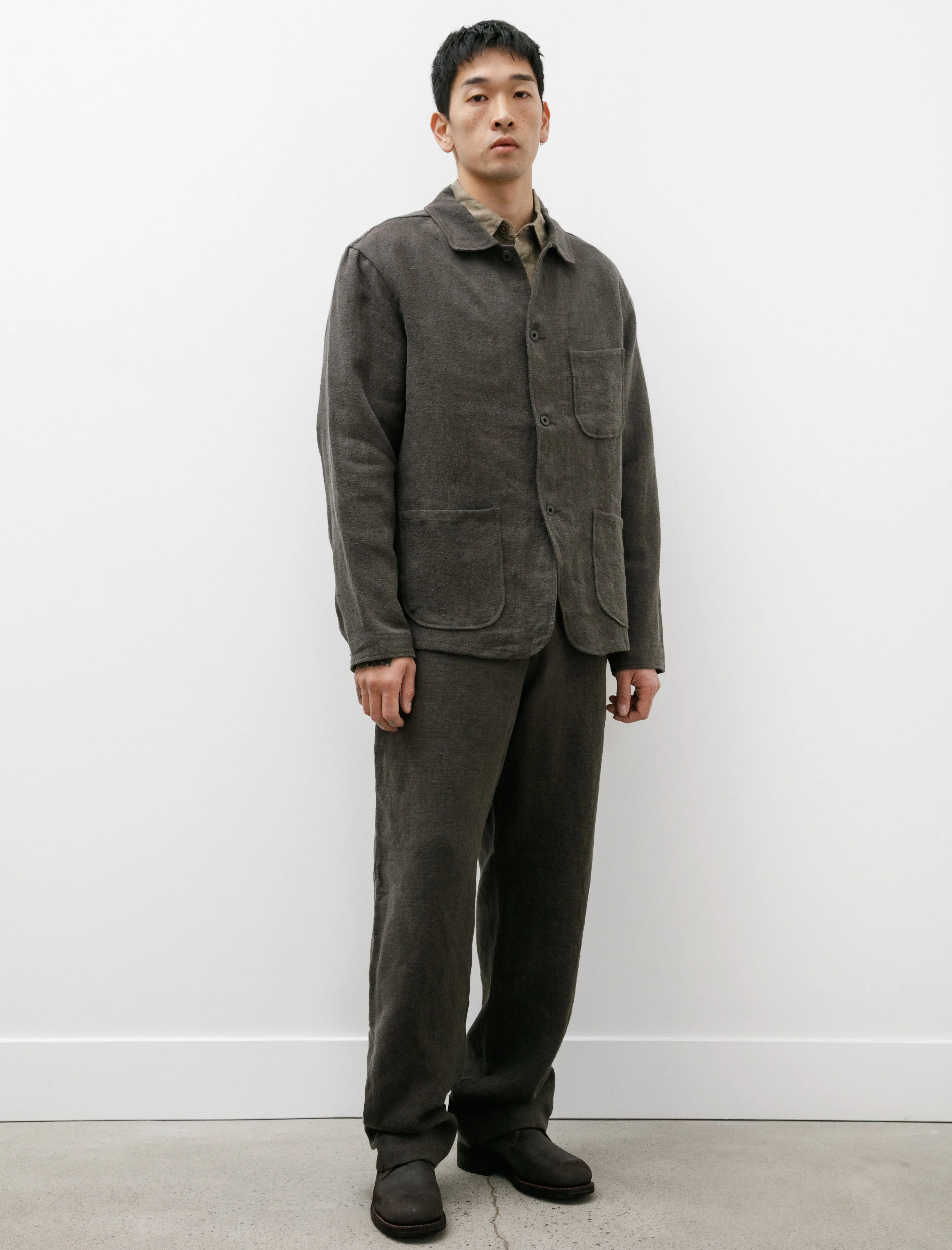 Four Pocket Pant Butcher Linen Anthracite